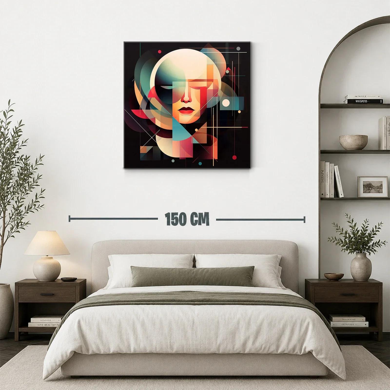 Rostro geométrico en paleta cálida y tonos fríos — miniatura 3