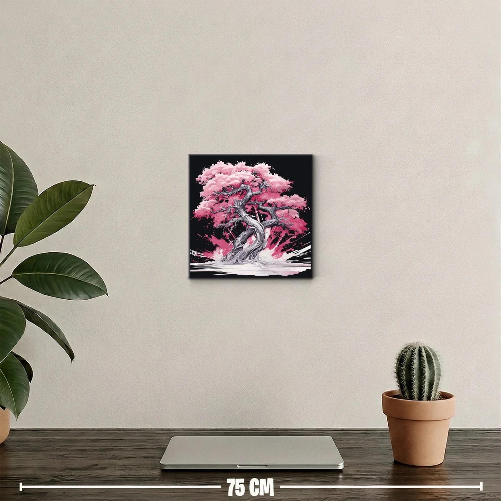 Árbol de Cerezo Rosa en Explosión de Color Vibrante — miniatura 2