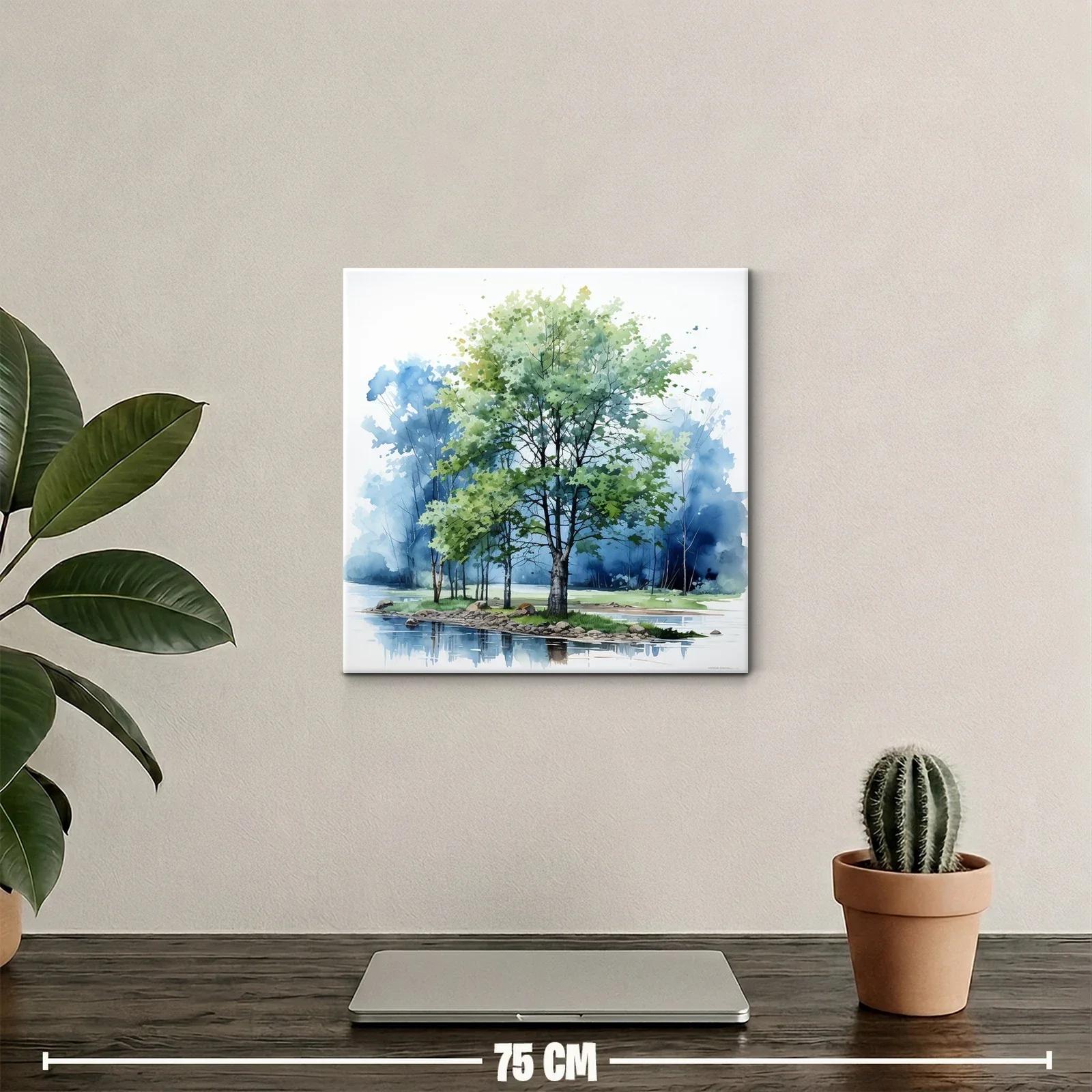 Serena composición natural con árbol y reflejo en agua — miniatura 2