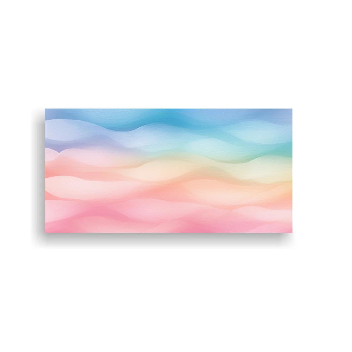 Cuadro ondas de color pastel con bordes borrosos