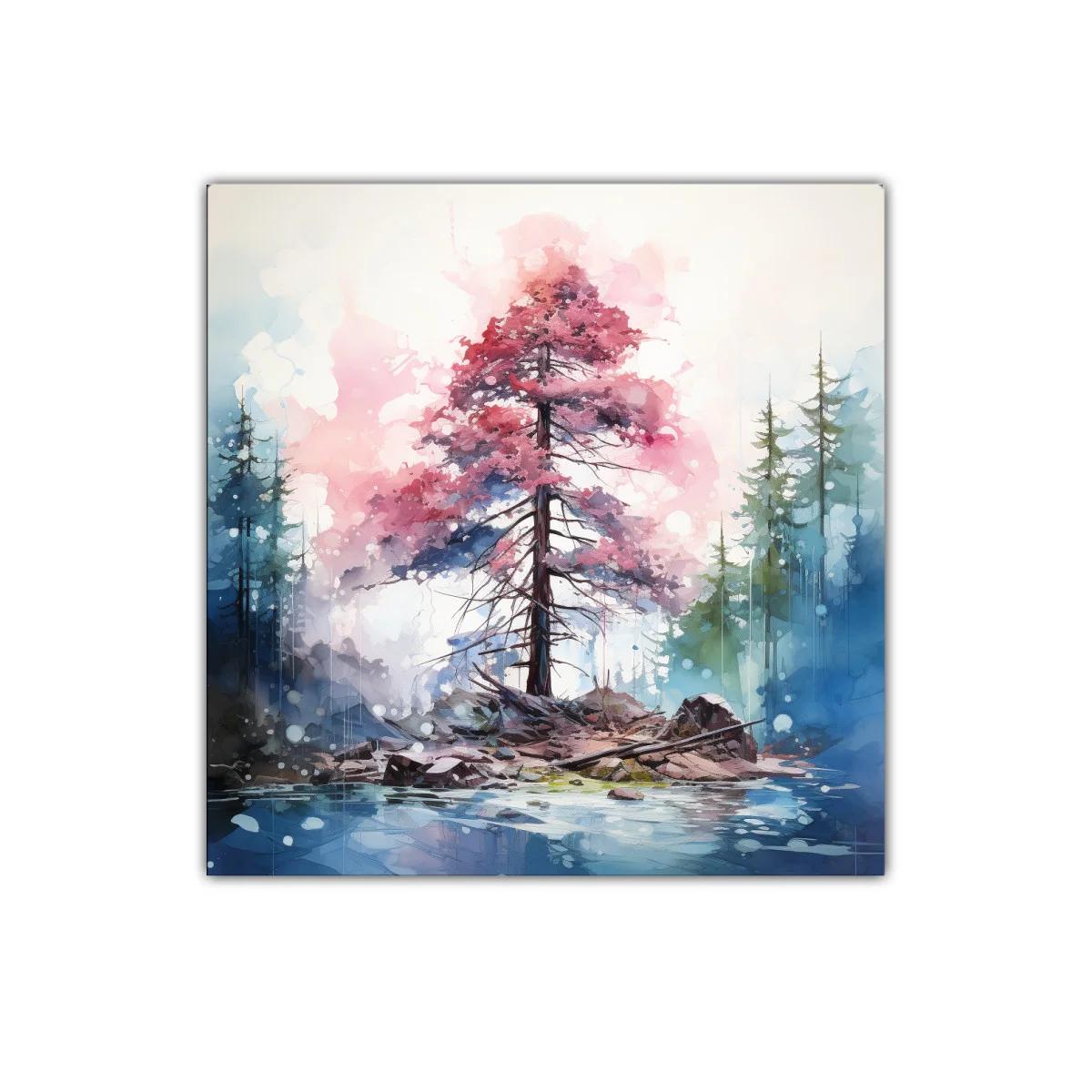 Árbol en isla con atmósfera onírica y tonos suaves — imagen principal