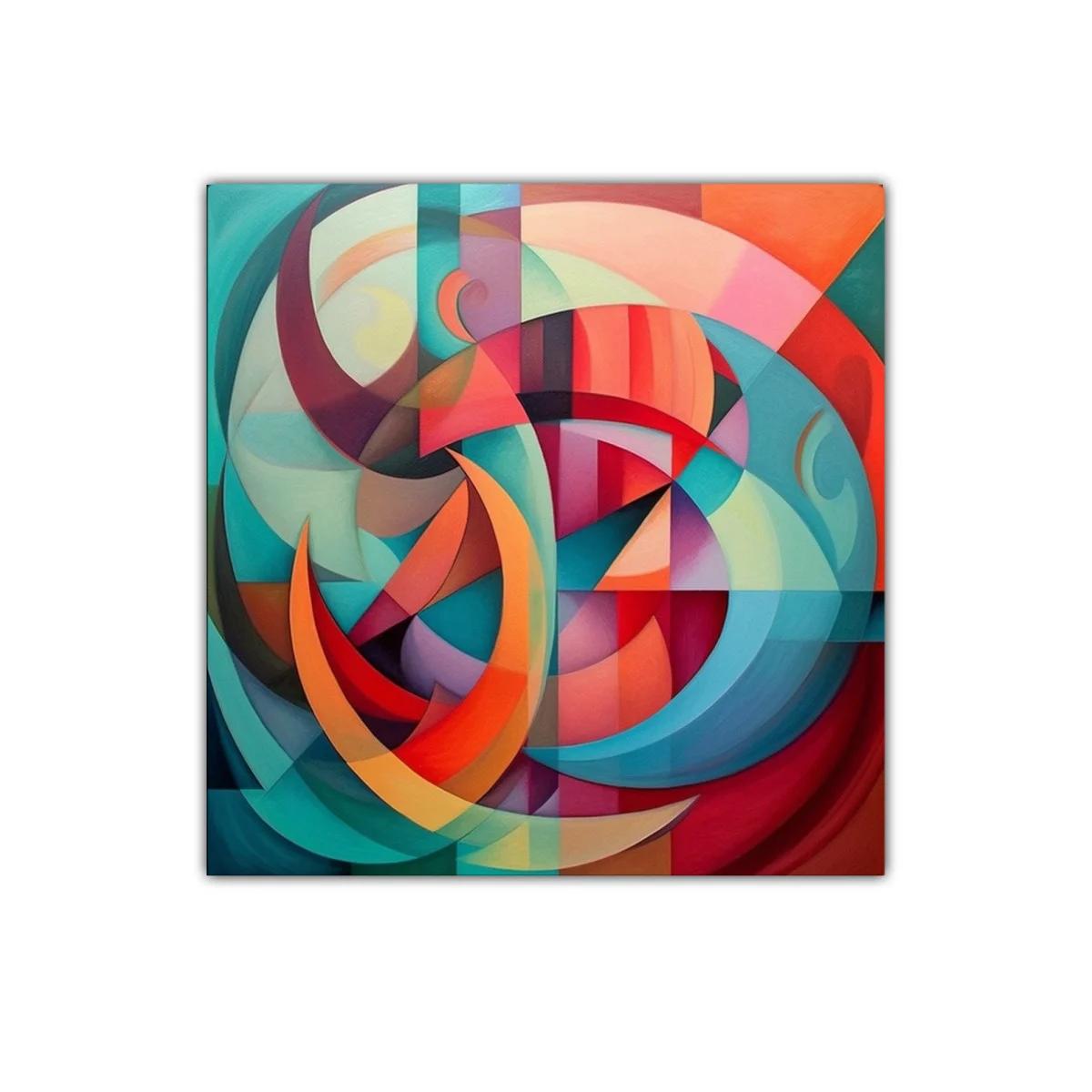Cuadro decorativo con formas abstractas en colores vibrantes