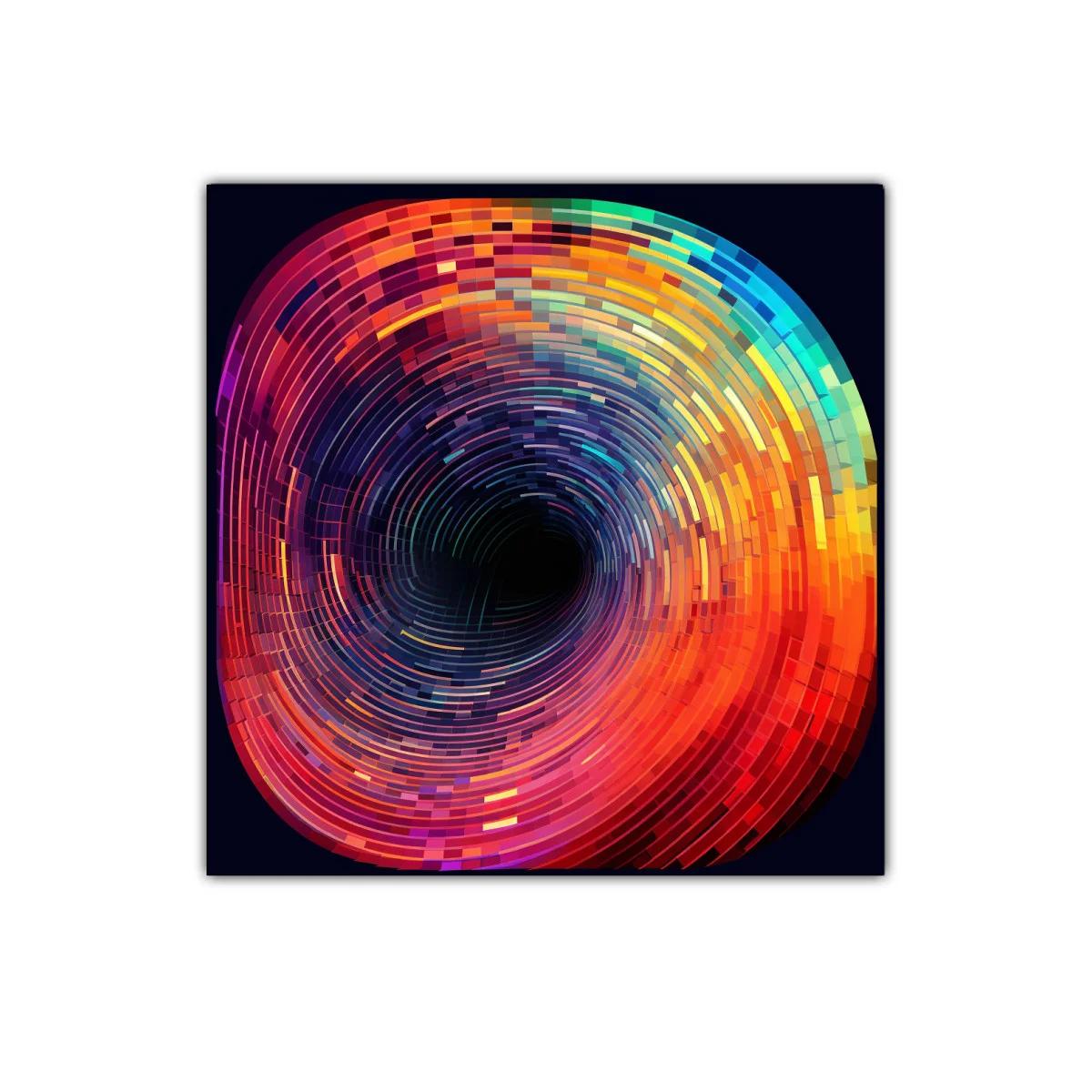 Cuadro con remolino colorido de formas geométricas