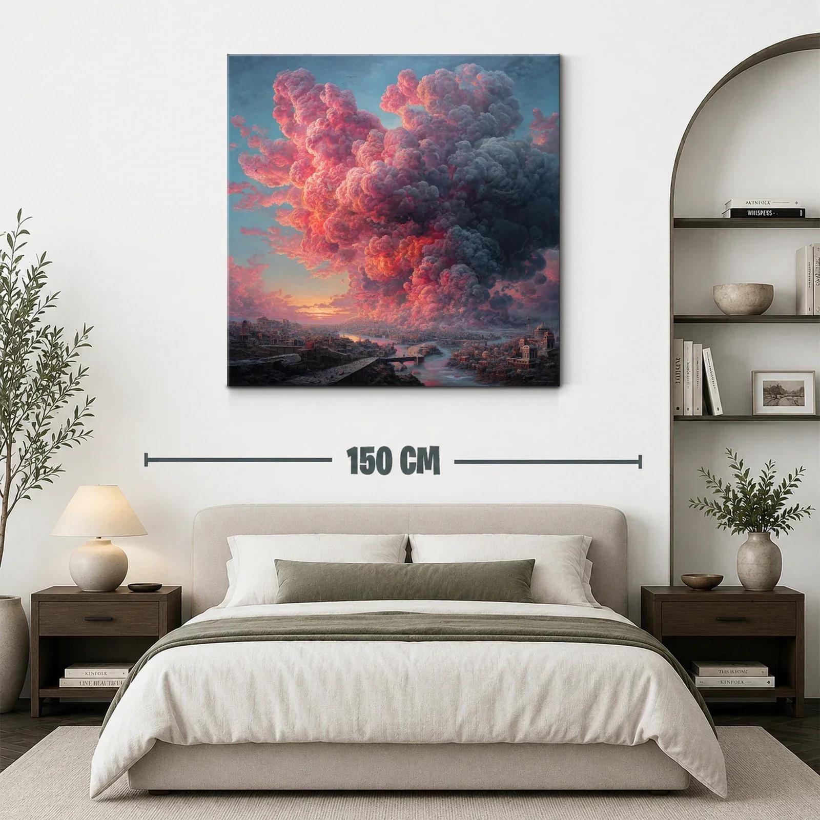 Impactante explosión de nubes al atardecer sobre ciudad — miniatura 3