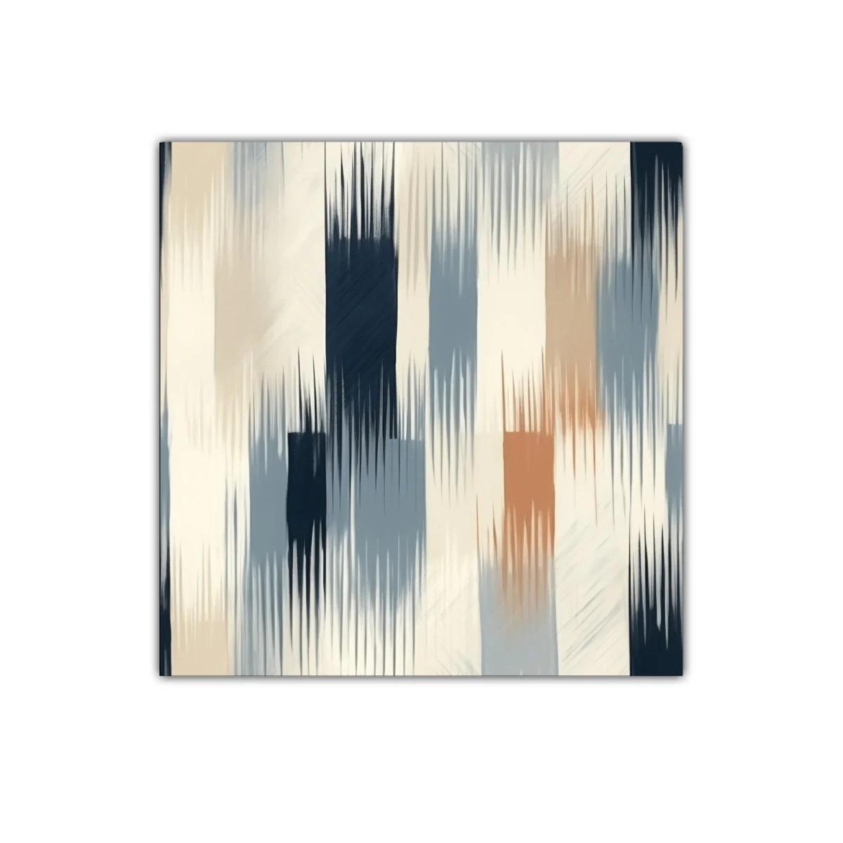 Cuadro decorativo con patrón abstracto en tonos neutros y azul