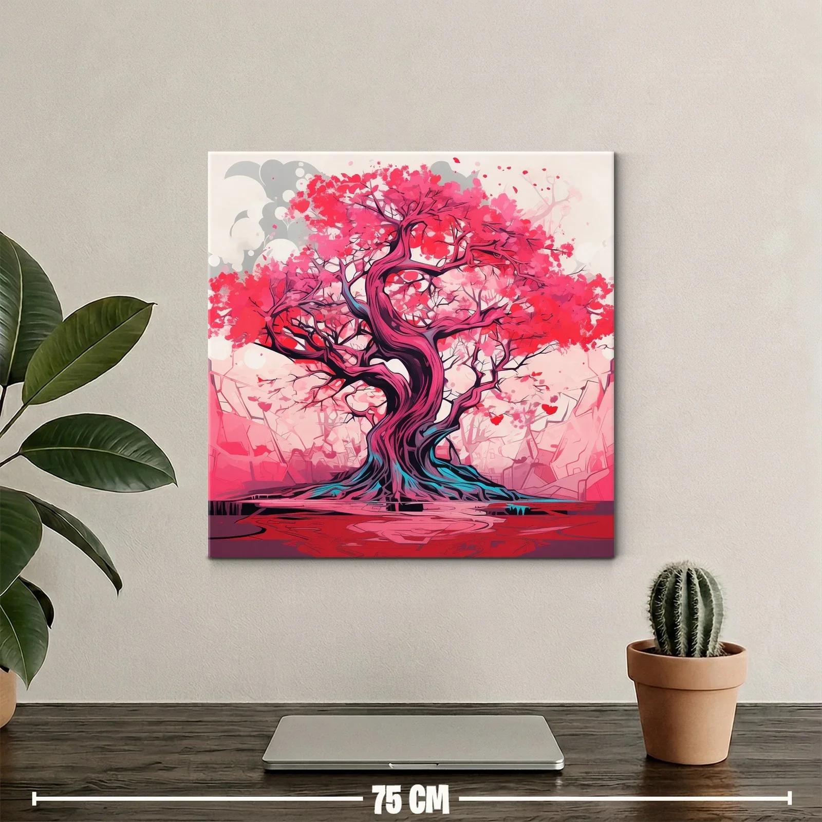 Árbol vibrante con tonos rojos y rosas impactantes — miniatura 2