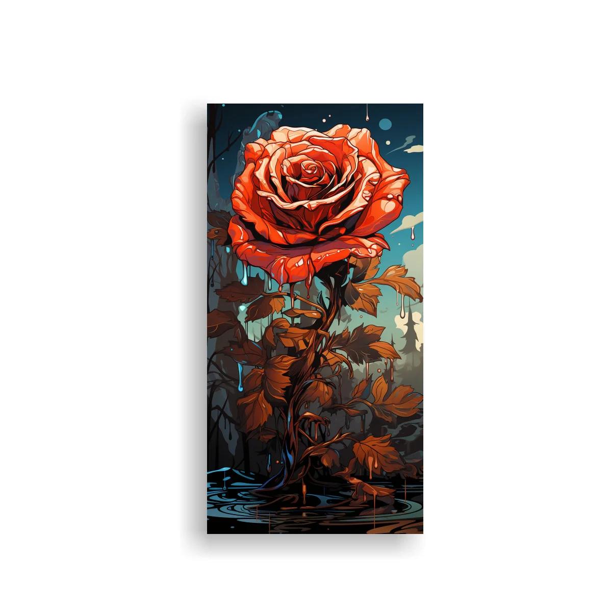 Cuadro rosa roja con reflejos en el agua — imagen principal