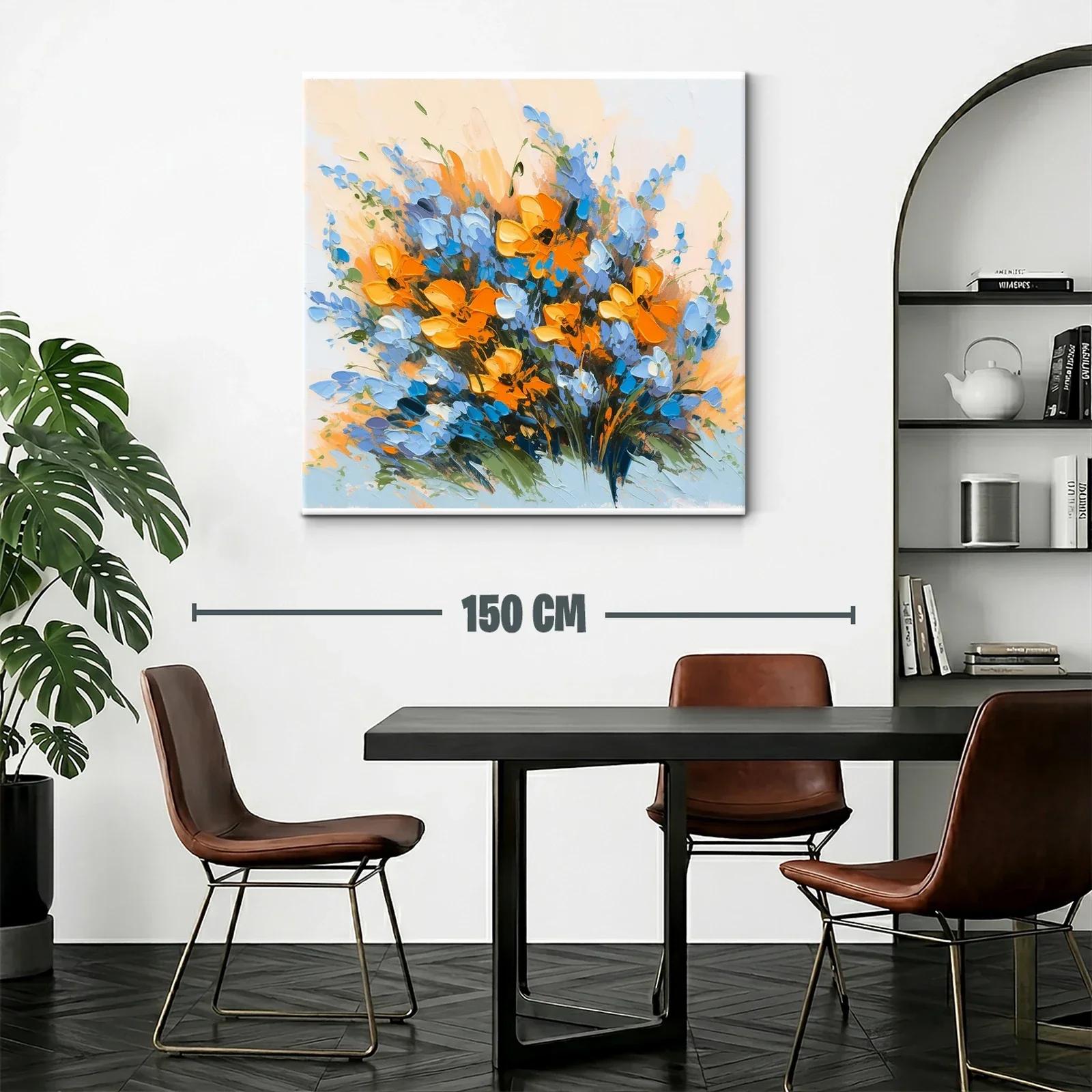 Ramo vibrante de flores naranjas y azules — miniatura 2