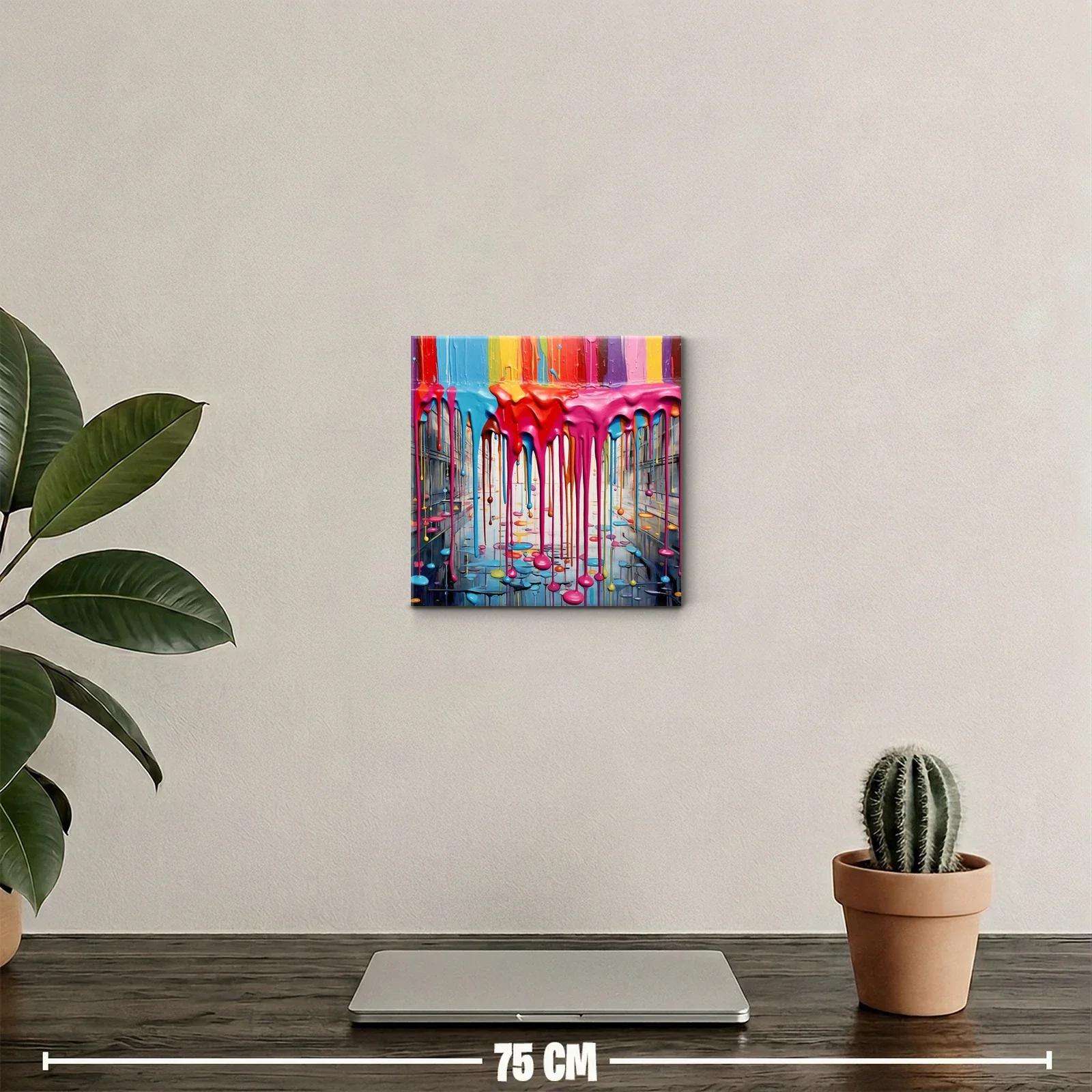 Cuadro urbano con colores vibrantes en cascada brillante — miniatura 2