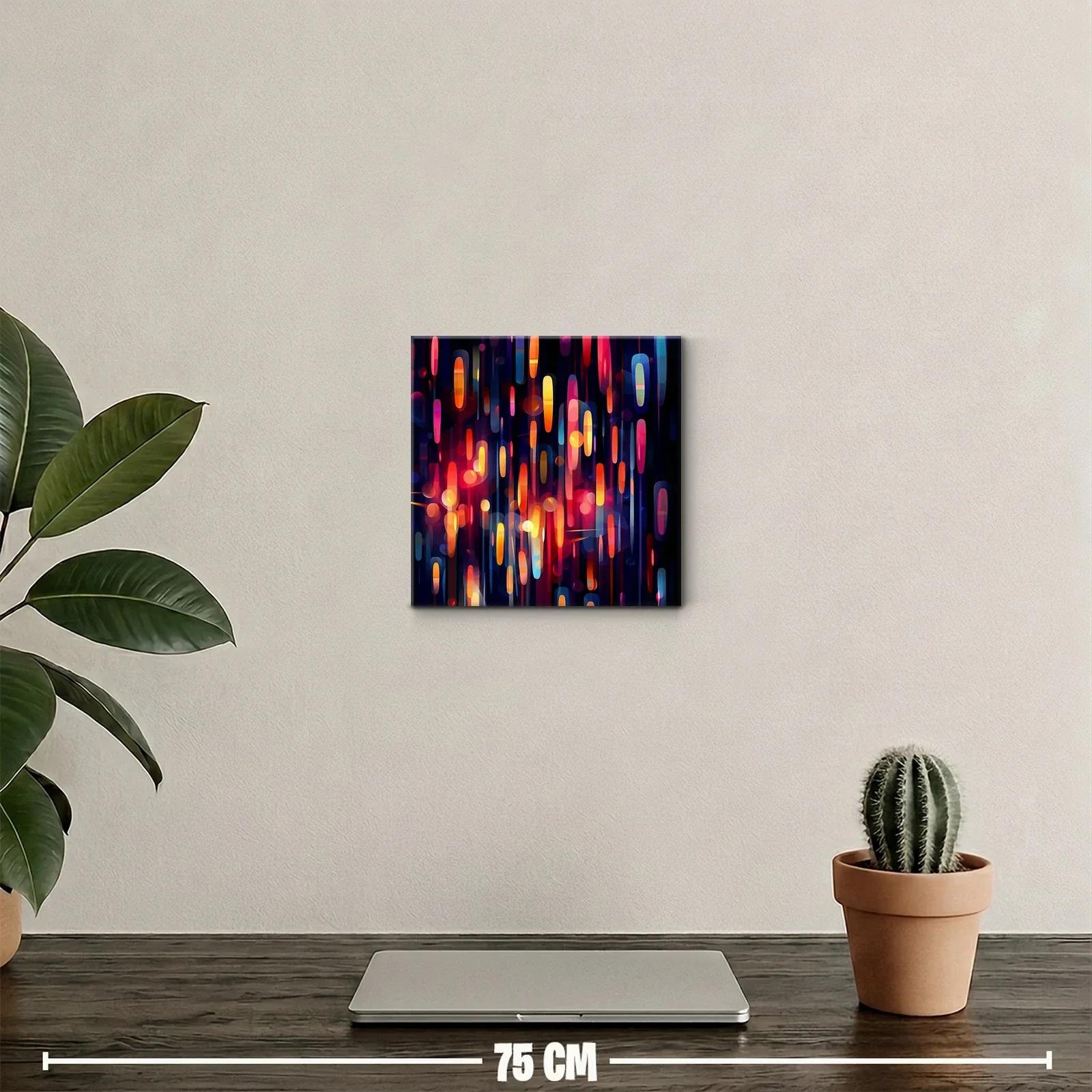 Cuadro abstracto con luces coloridas y formas alargadas — miniatura 2