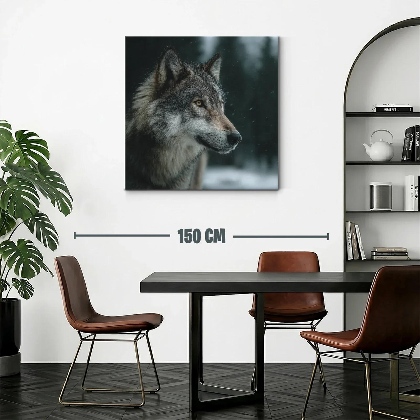 Retrato de lobo en ambiente invernal con mirada intensa — miniatura 2