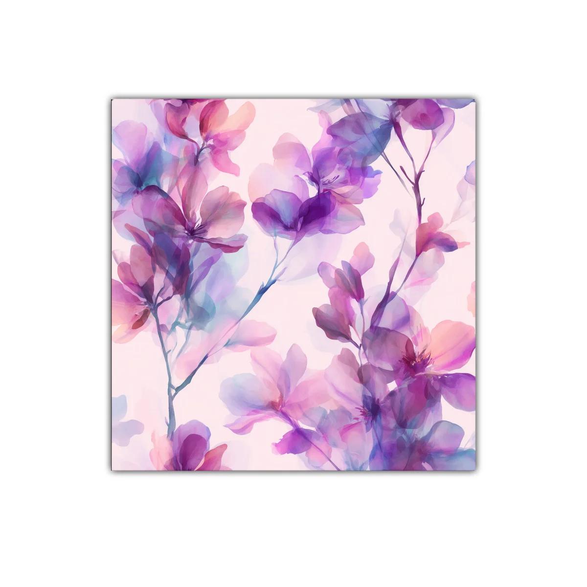 Cuadro floral en tonos violetas y rosas delicados — imagen principal