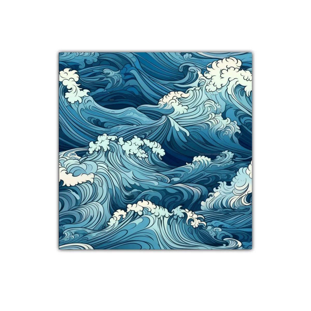 Arte decorativo de olas en tonos azules con estilo fluido — imagen principal