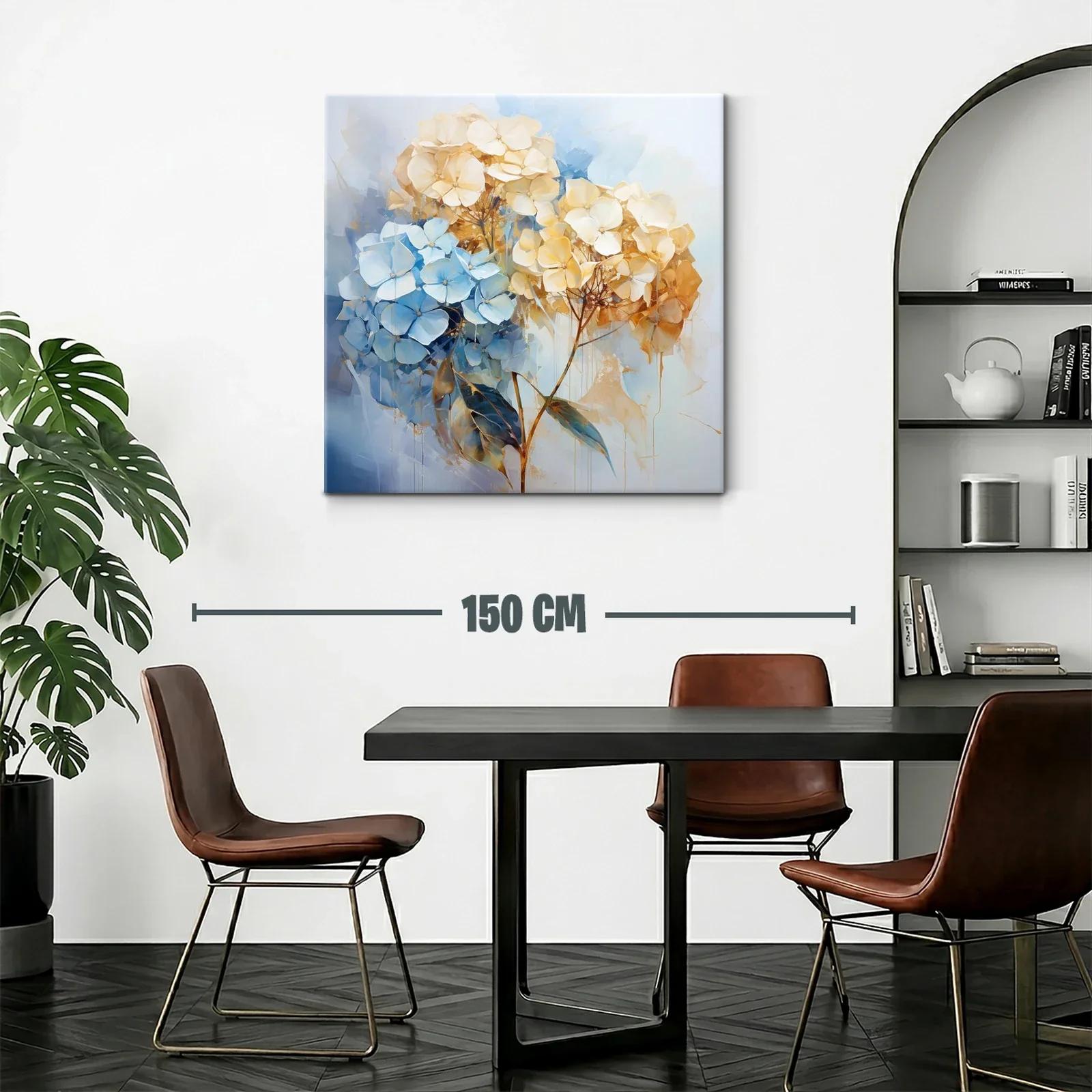 Ramo delicado de hortensias en tonos azules y beige — miniatura 2