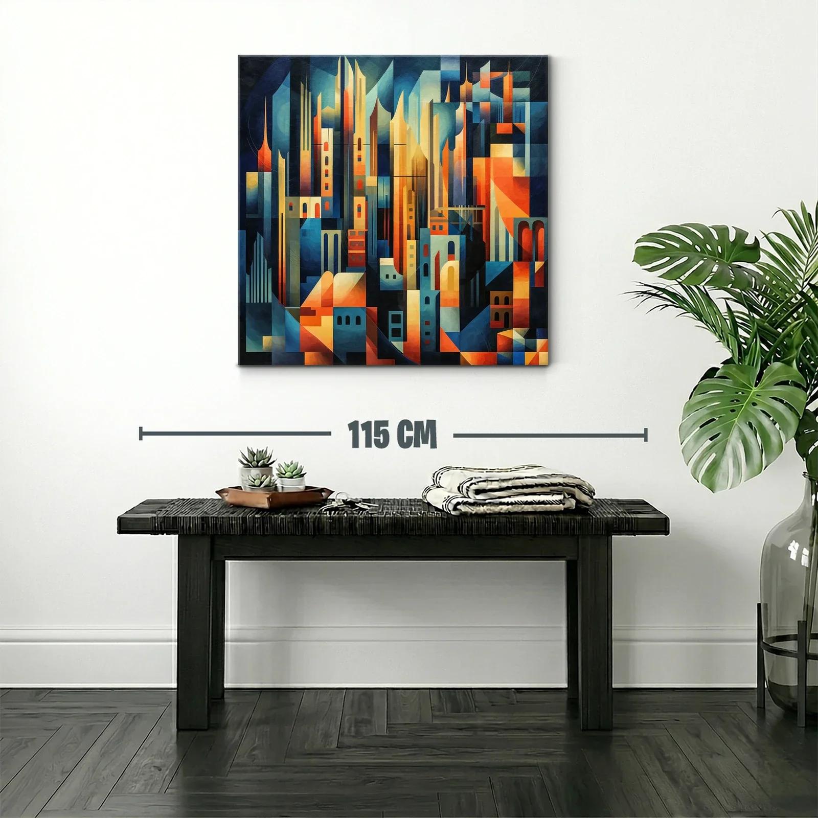 Composición abstracta de ciudad con formas geométricas vibrantes — miniatura 2