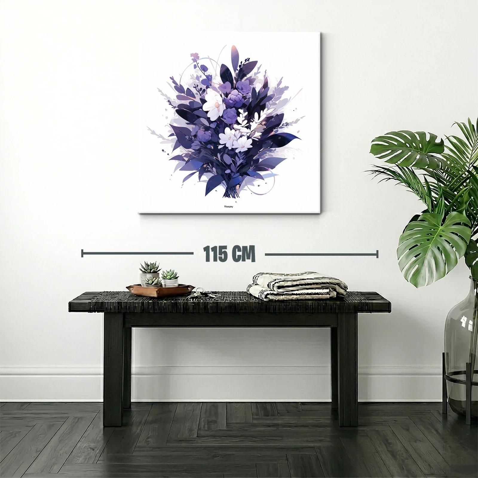 Elegante ramo floral en tonos violetas y blancos — miniatura 2