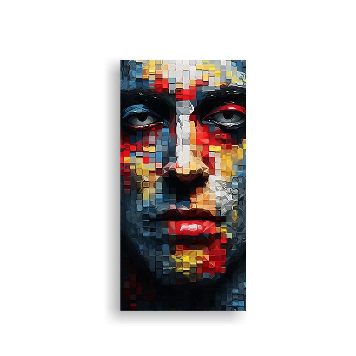 Cuadro rostro femenino fragmentado en mosaico