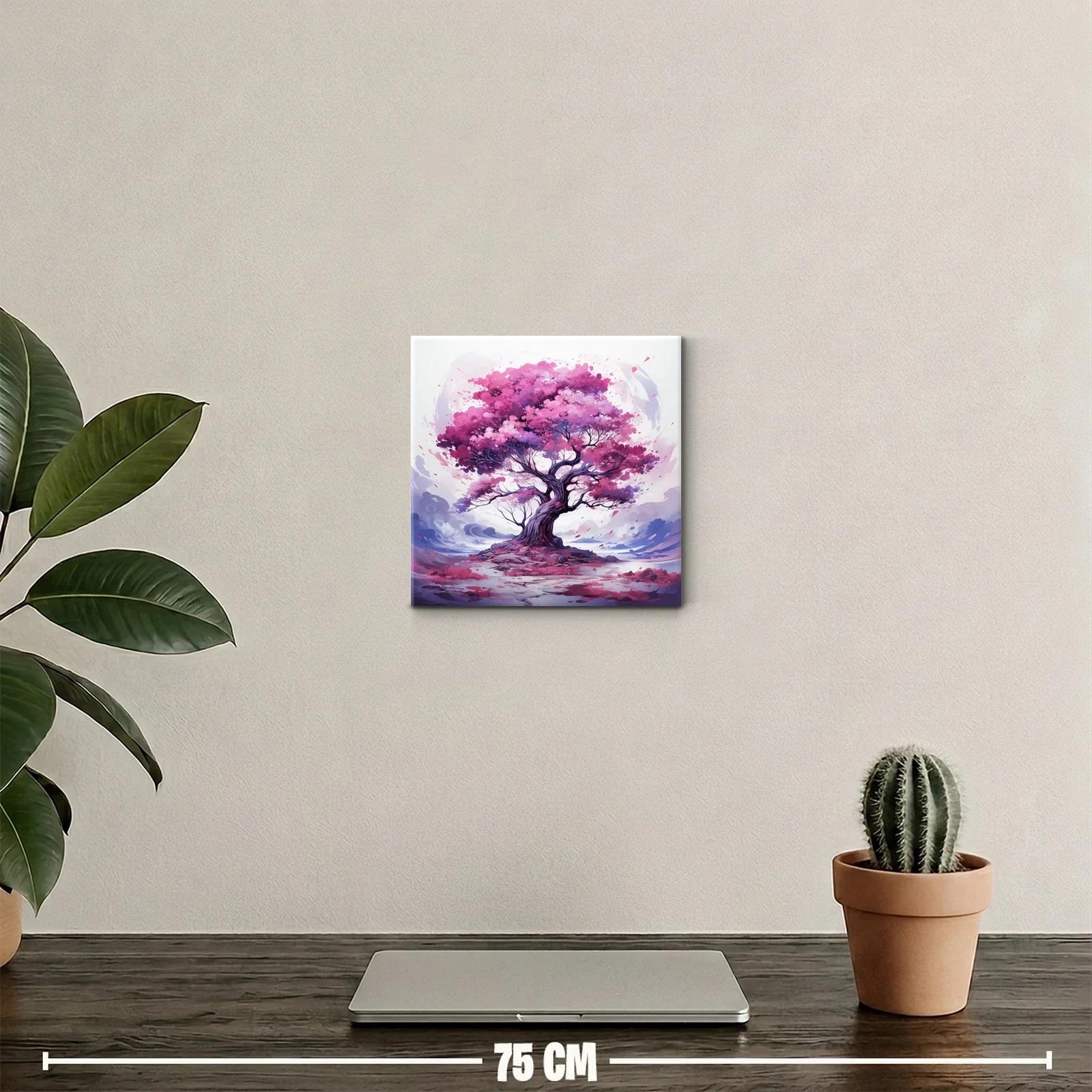 Árbol en tonos rosa y púrpura vibrante para decorar — miniatura 2