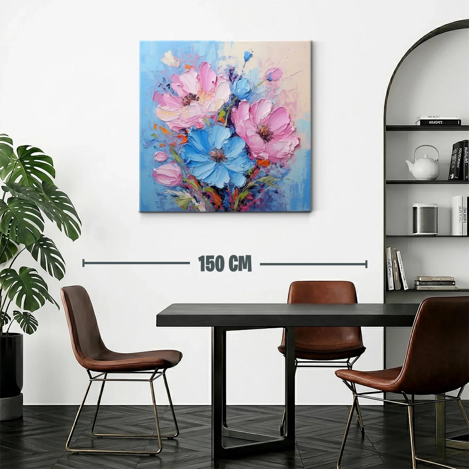 Ramo de flores vibrantes en tonos azules y rosas — miniatura 2