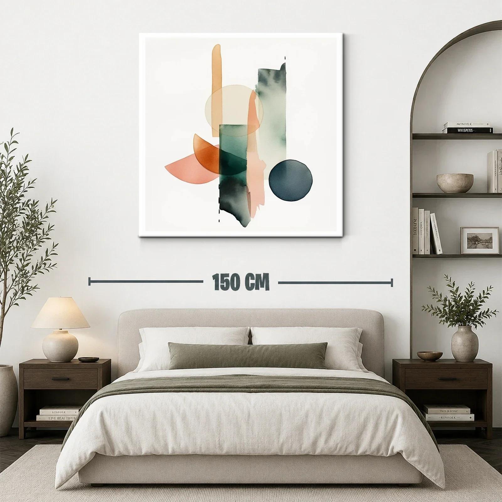 Composición abstracta en tonos cálidos y verdes profundos — miniatura 3