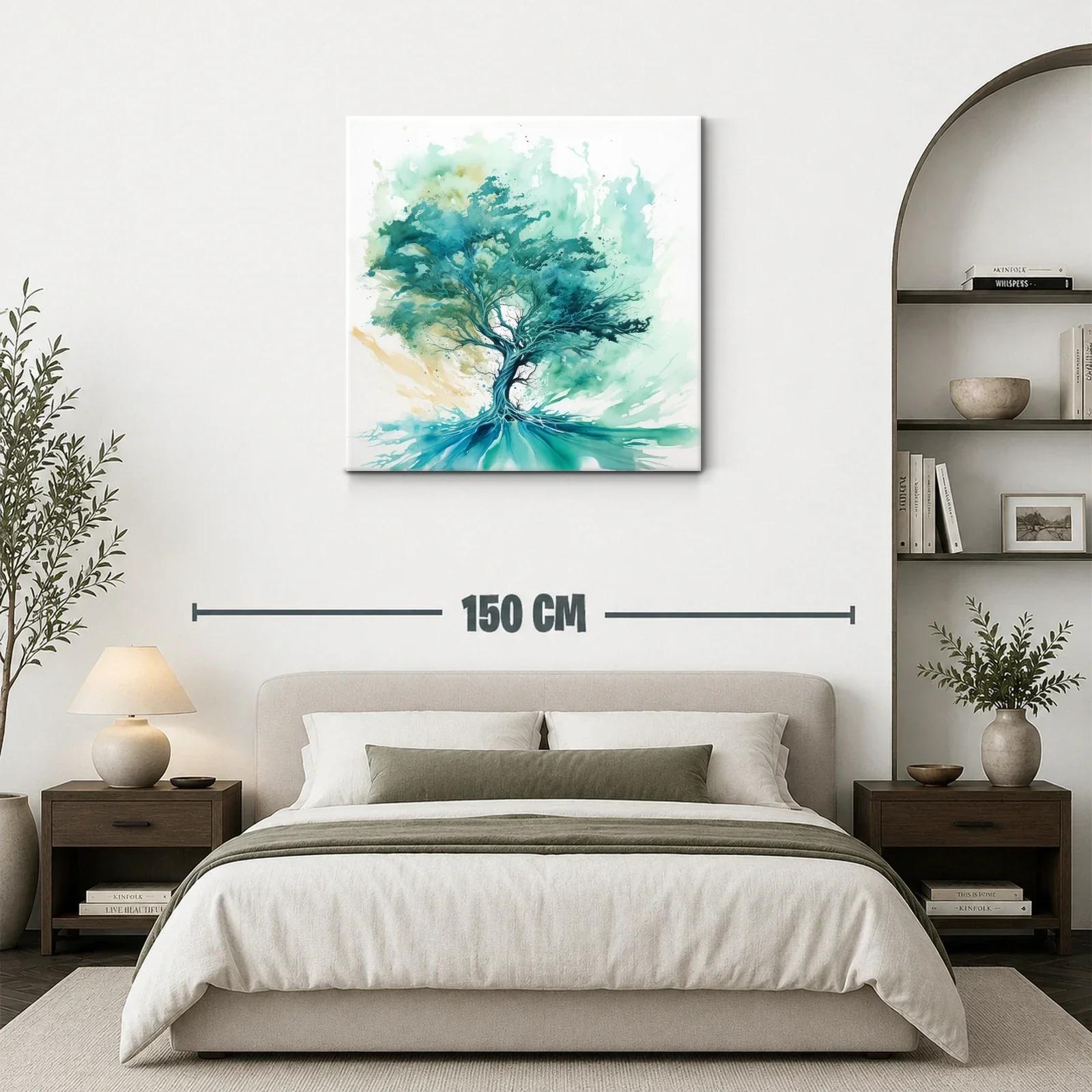 Árbol abstracto con tonos verdes y azules en movimiento — miniatura 3