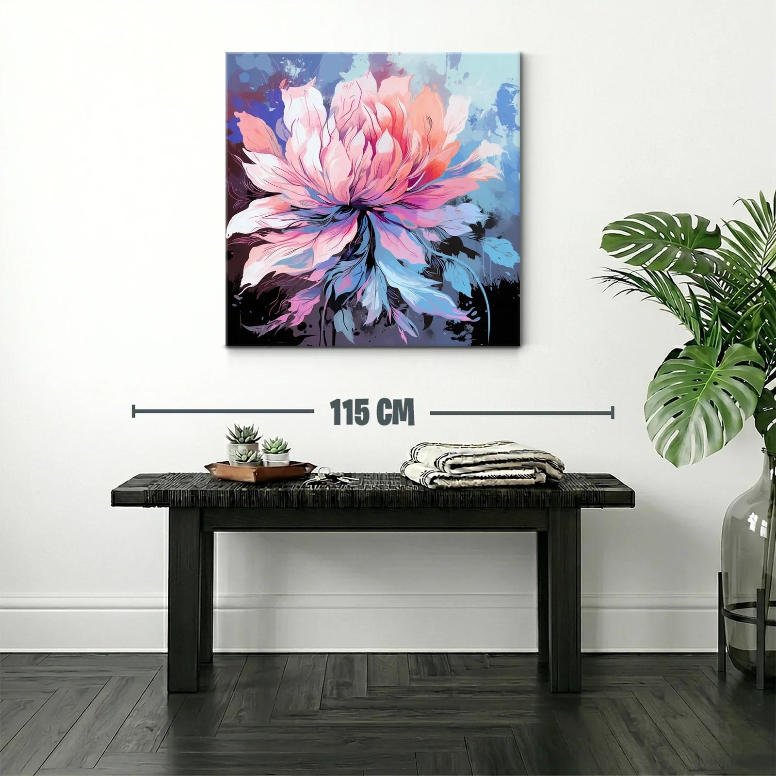 Flor de explosión cromática en tonos pastel y azules — miniatura 2