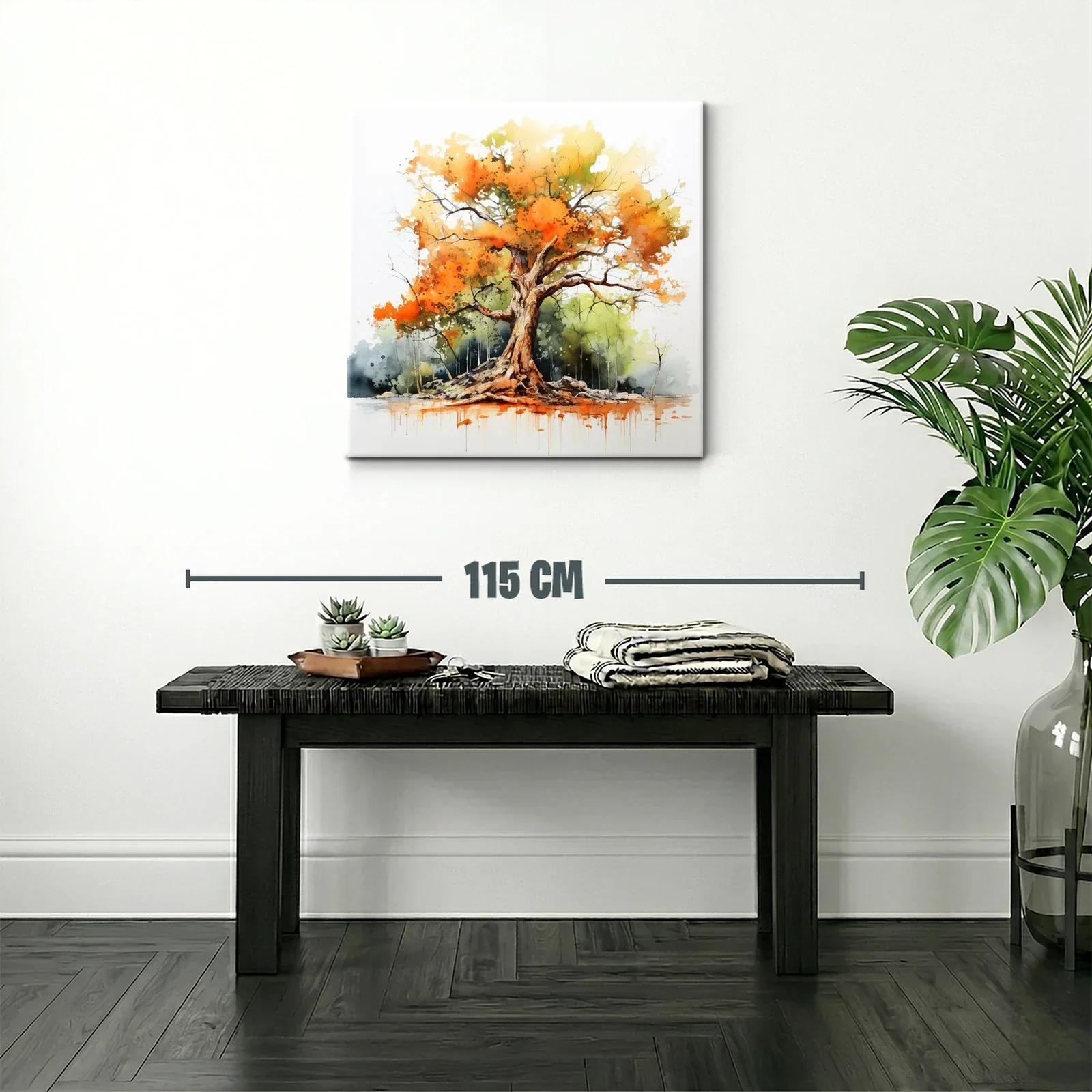 Árbol otoñal con tonos cálidos y vibrantes — miniatura 2
