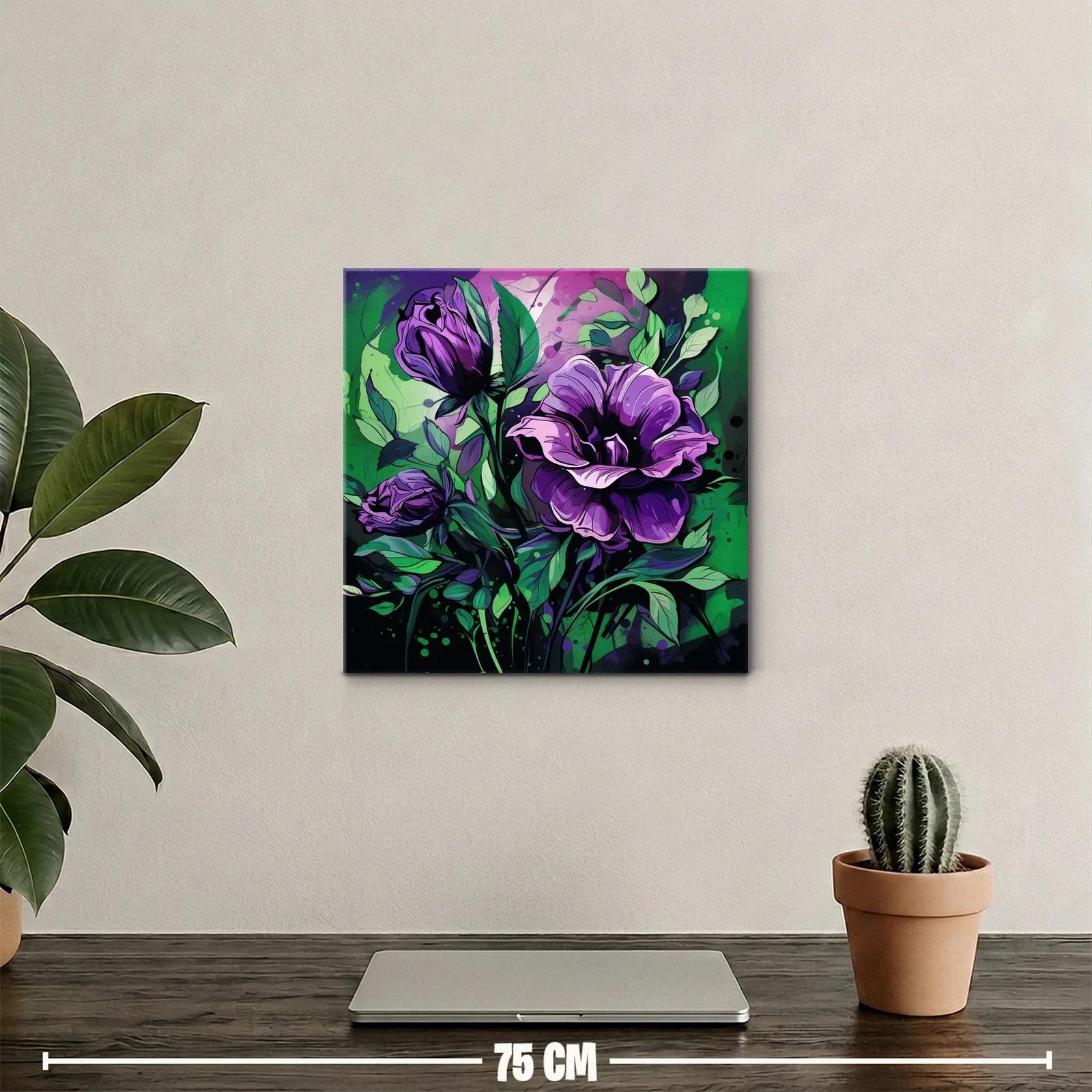 Floraciones vibrantes en tonos violetas y verdes — miniatura 2