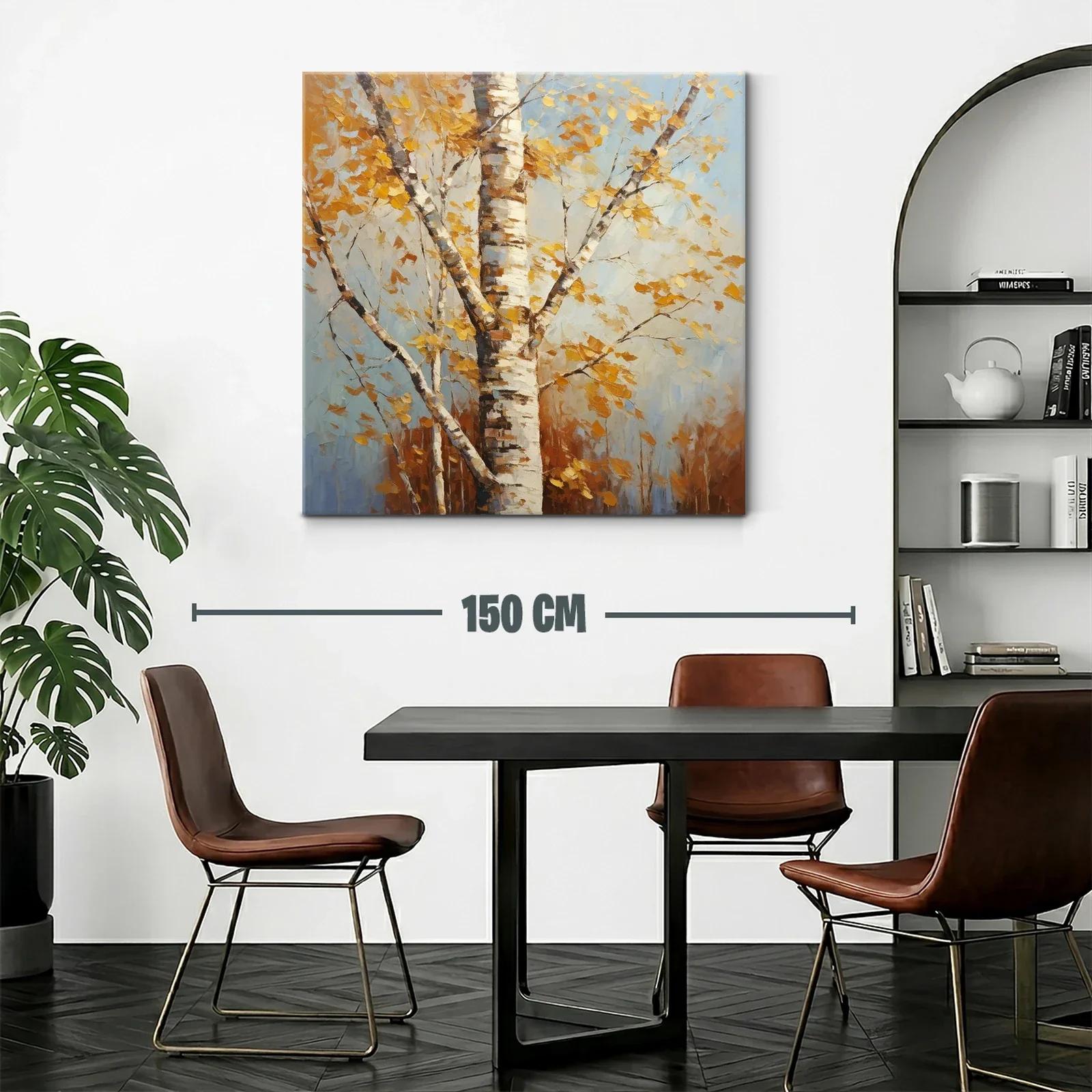 Árbol de abedul con hojas doradas en otoño brillante — miniatura 2