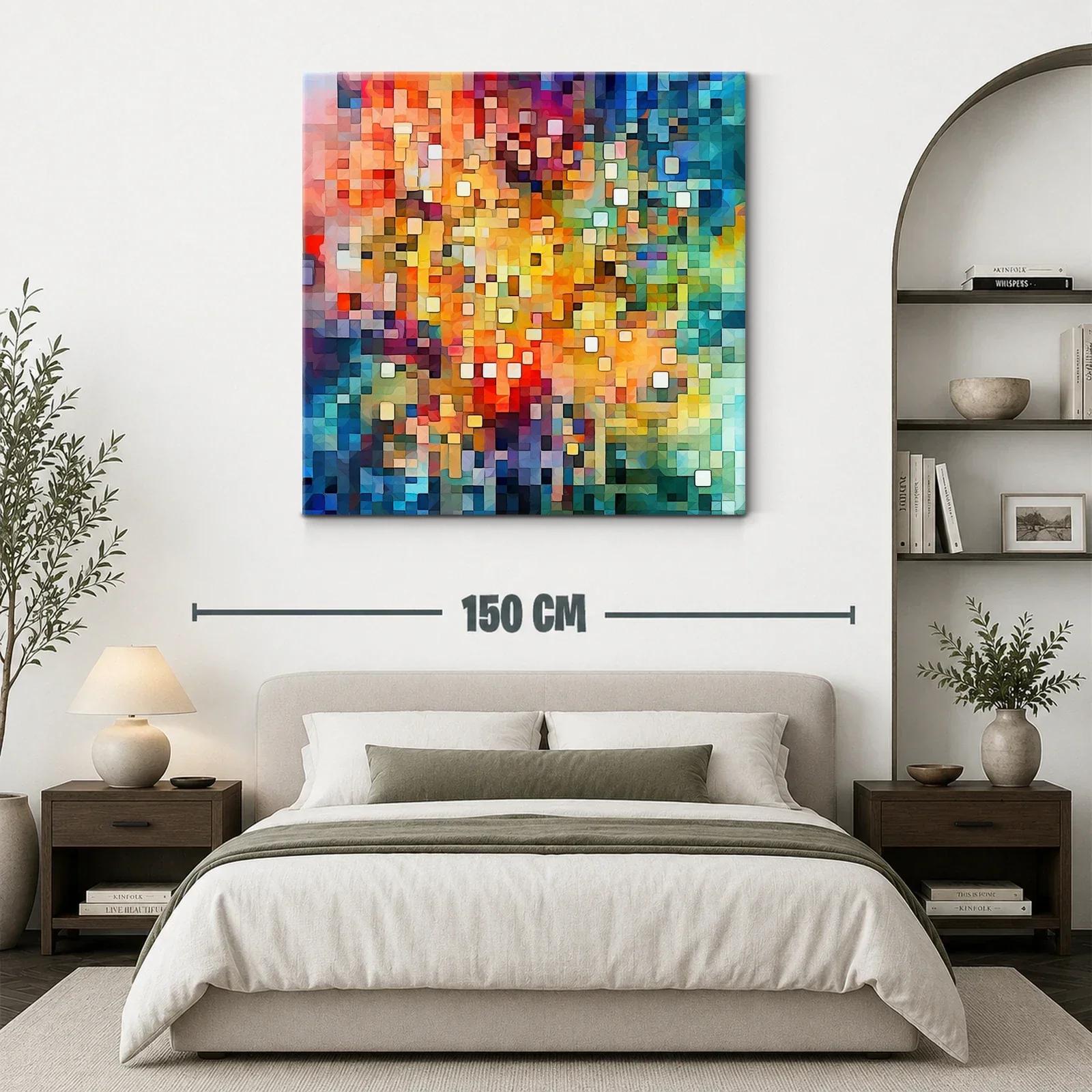 Composición abstracta vibrante con tonos cálidos y fríos — miniatura 3