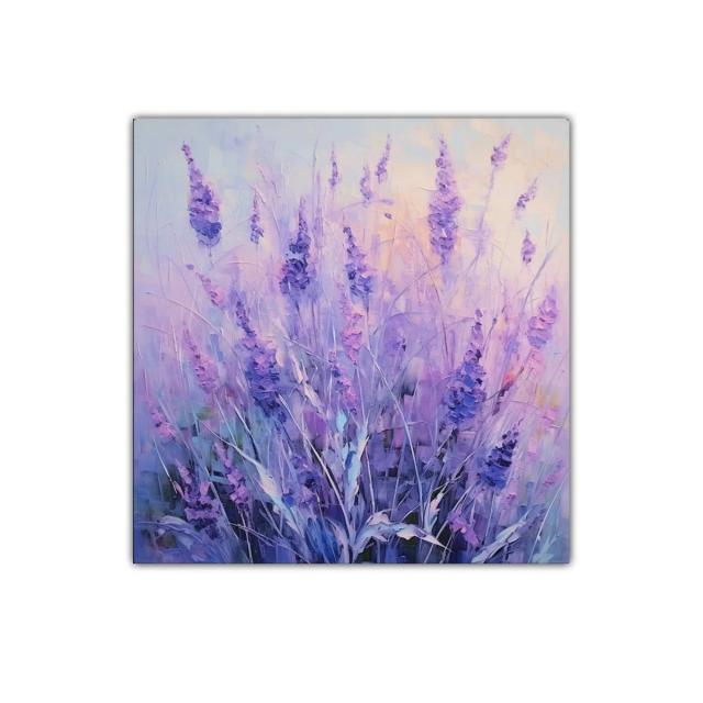 Cuadro decorativo flores en tonos violetas y lavanda