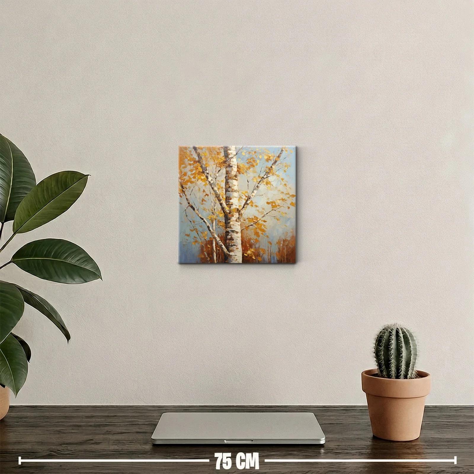 Árbol de abedul con hojas doradas en otoño brillante — miniatura 2