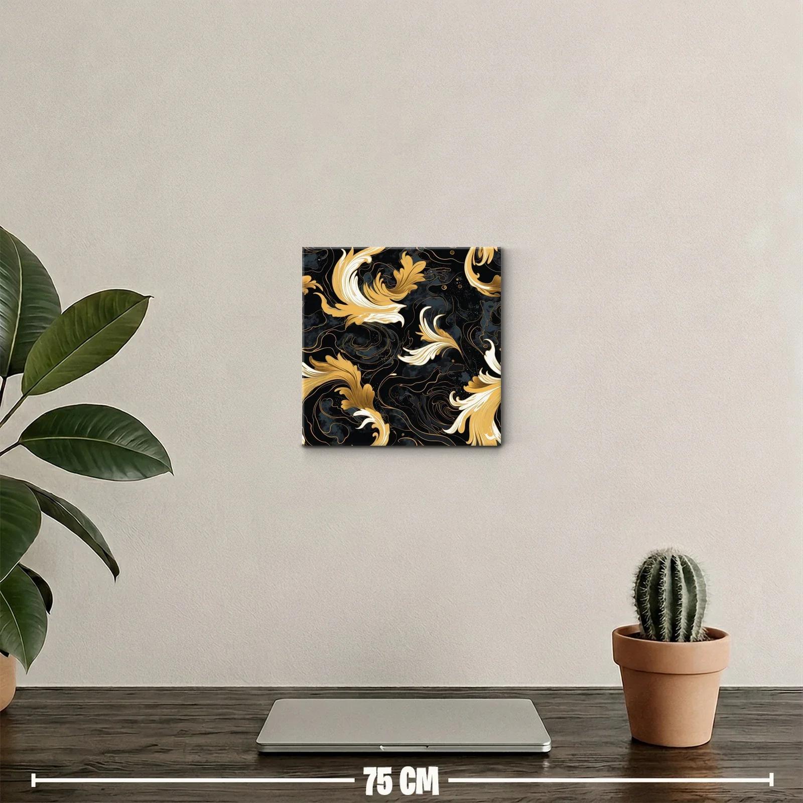 Cuadro decorativo con motivos barrocos dorados y negros — miniatura 2