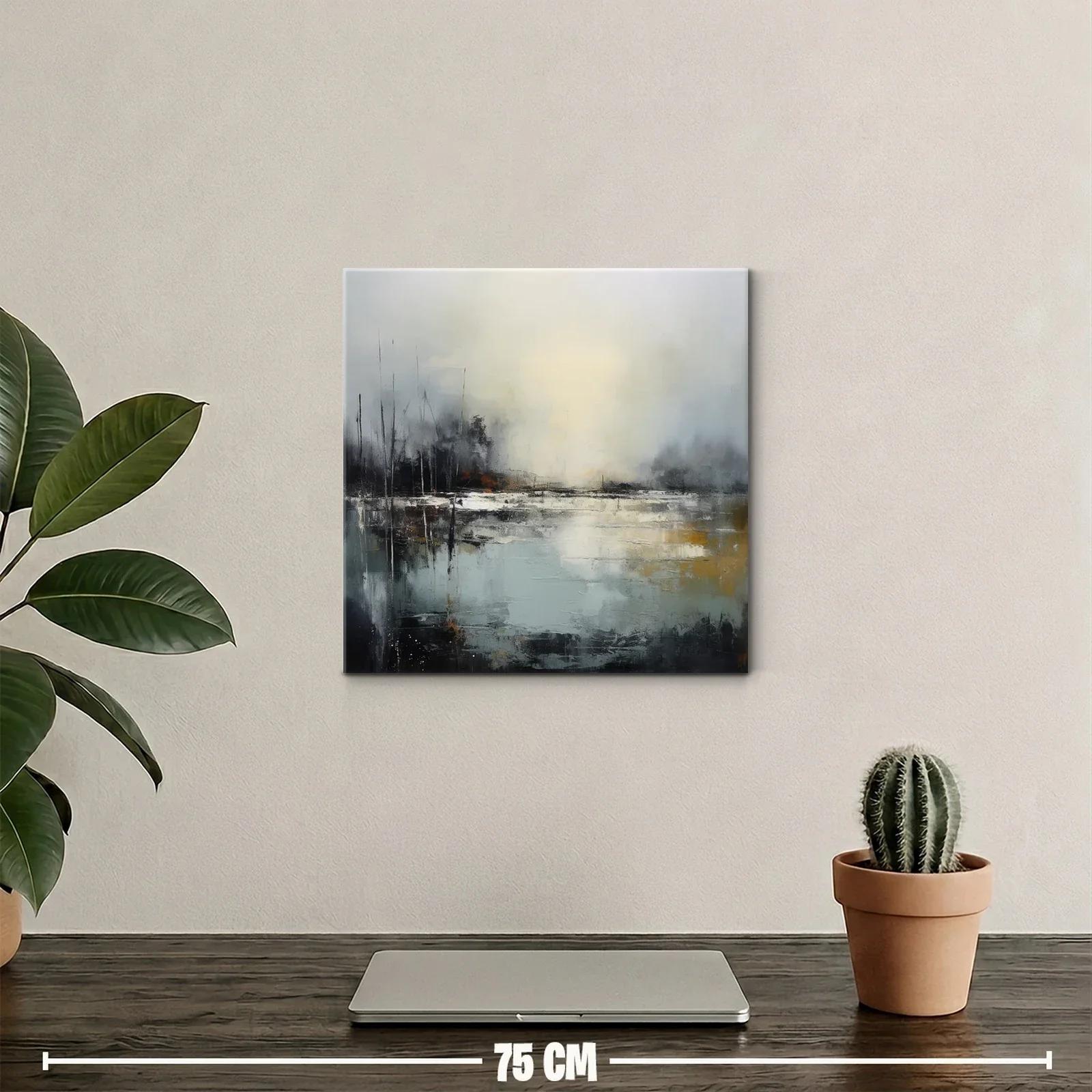 Paisaje abstracto con tonalidades grises y ocres — miniatura 2