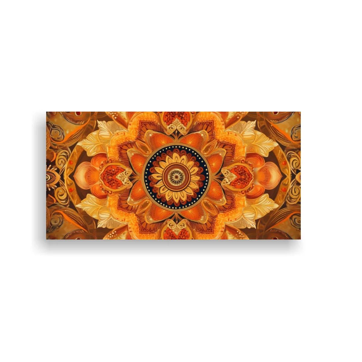 Cuadro mandala floral con roseta central