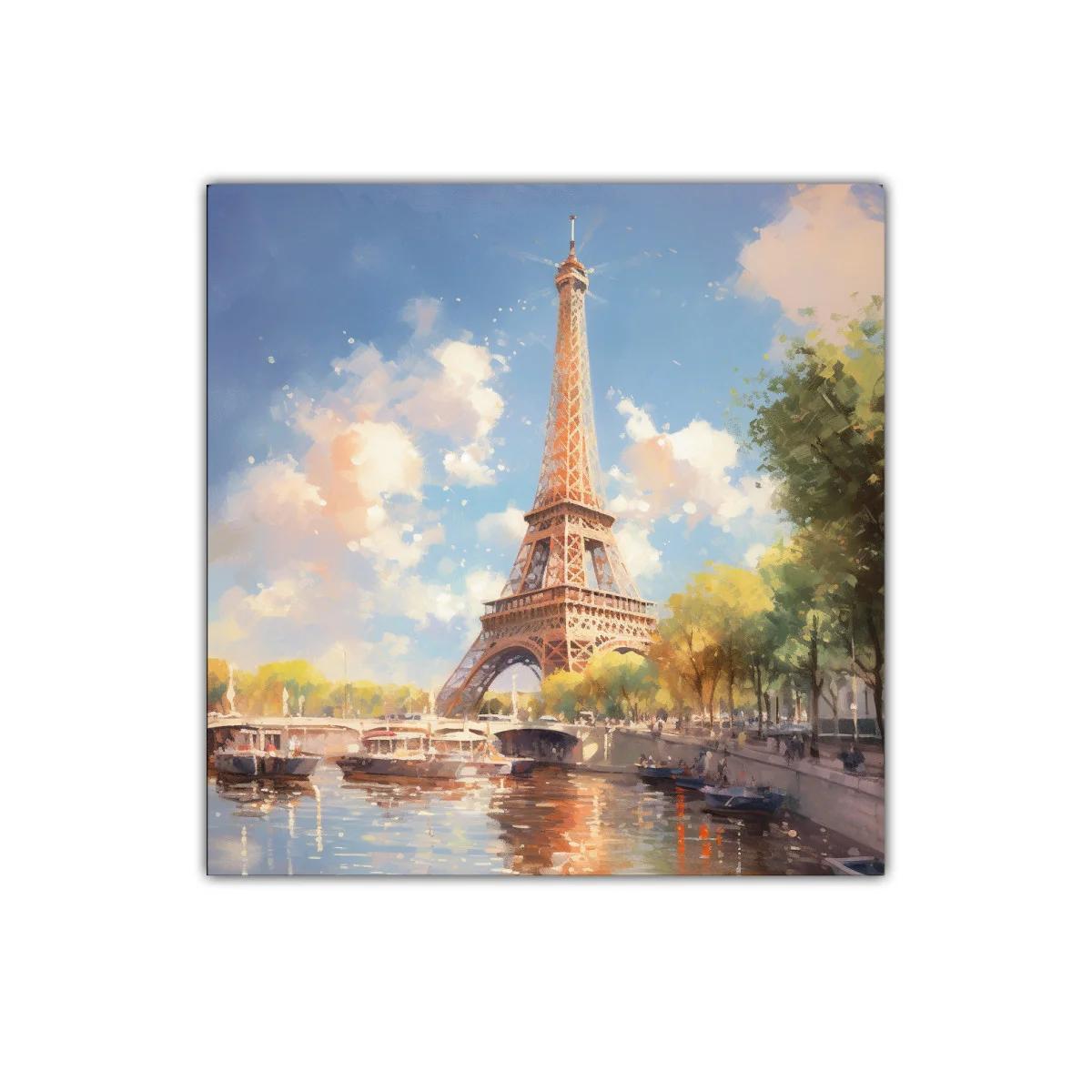 Encanto parisino con vista sobre el río y la torre Eiffel — imagen principal