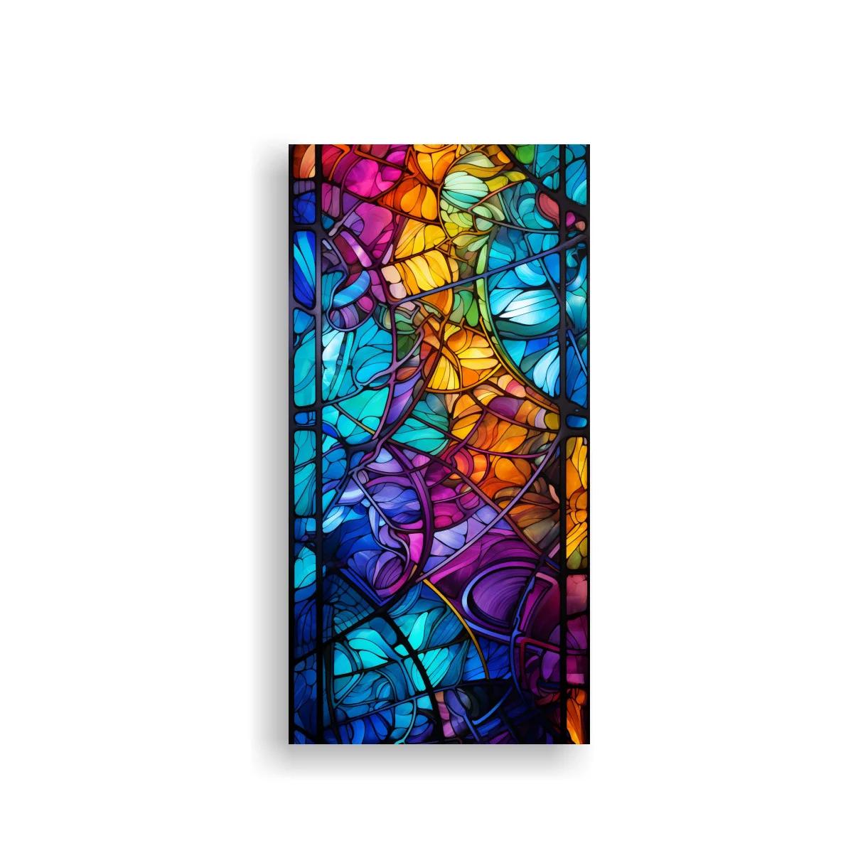 Cuadro rostro de mujer en vitral colorido