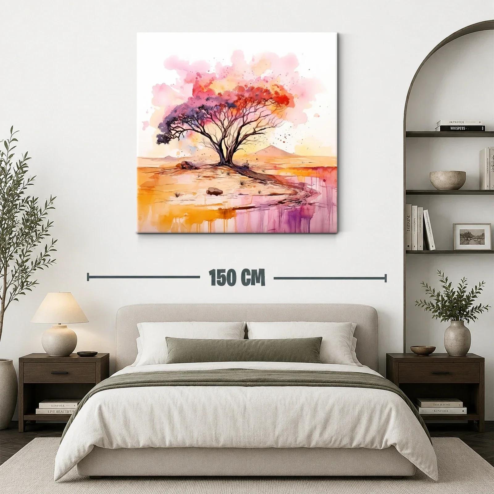 Árbol solitario con vibrantes tonos cálidos al atardecer — miniatura 3