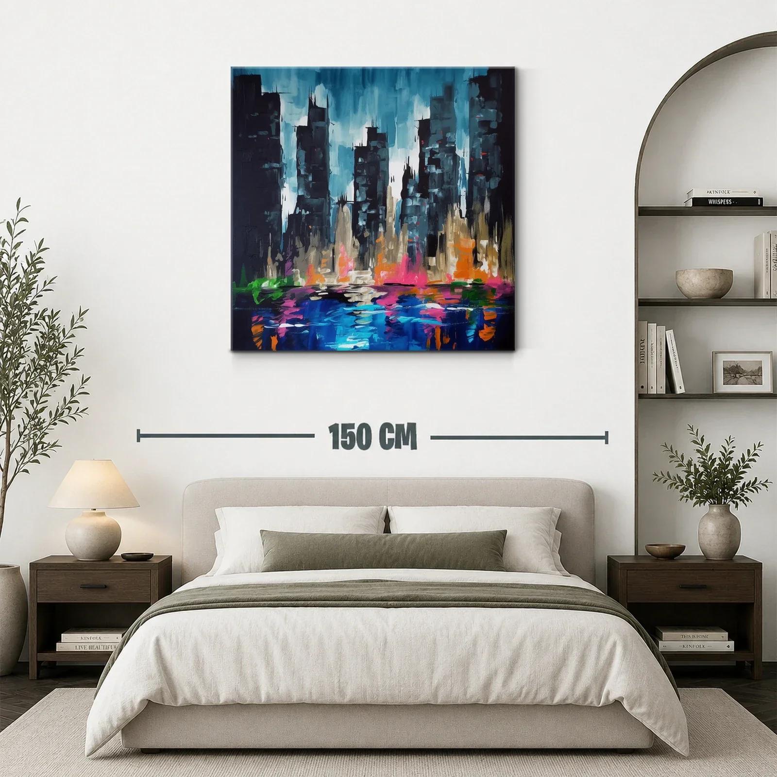 Ciudad nocturna con reflejos vibrantes y luz dinámica — miniatura 3