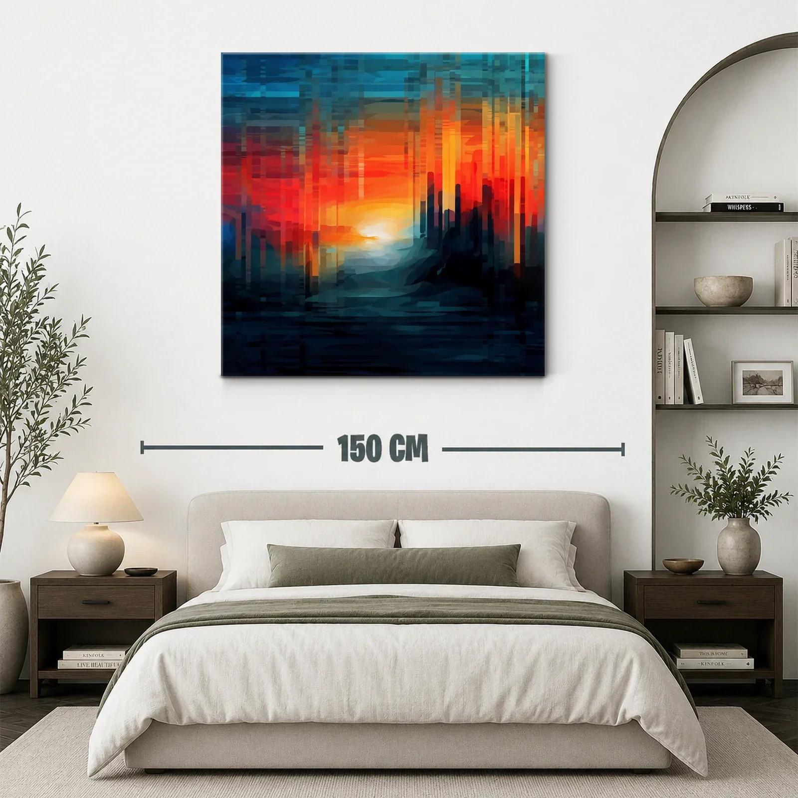 Atardecer abstracto con tonos cálidos y fríos vibrantes — miniatura 3