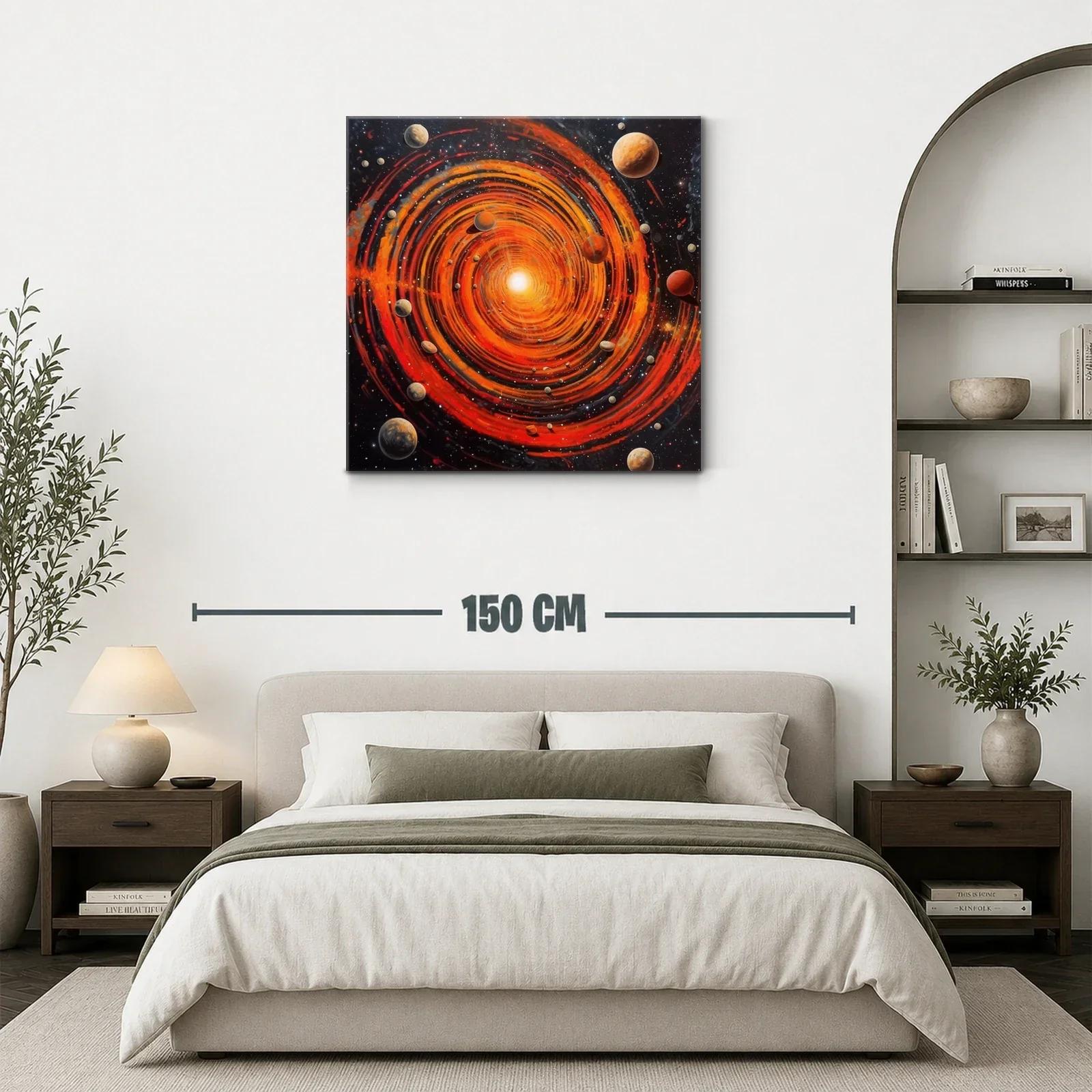 Cuadro cosmos en espiral con vibrantes tonos rojos y naranjas — miniatura 3