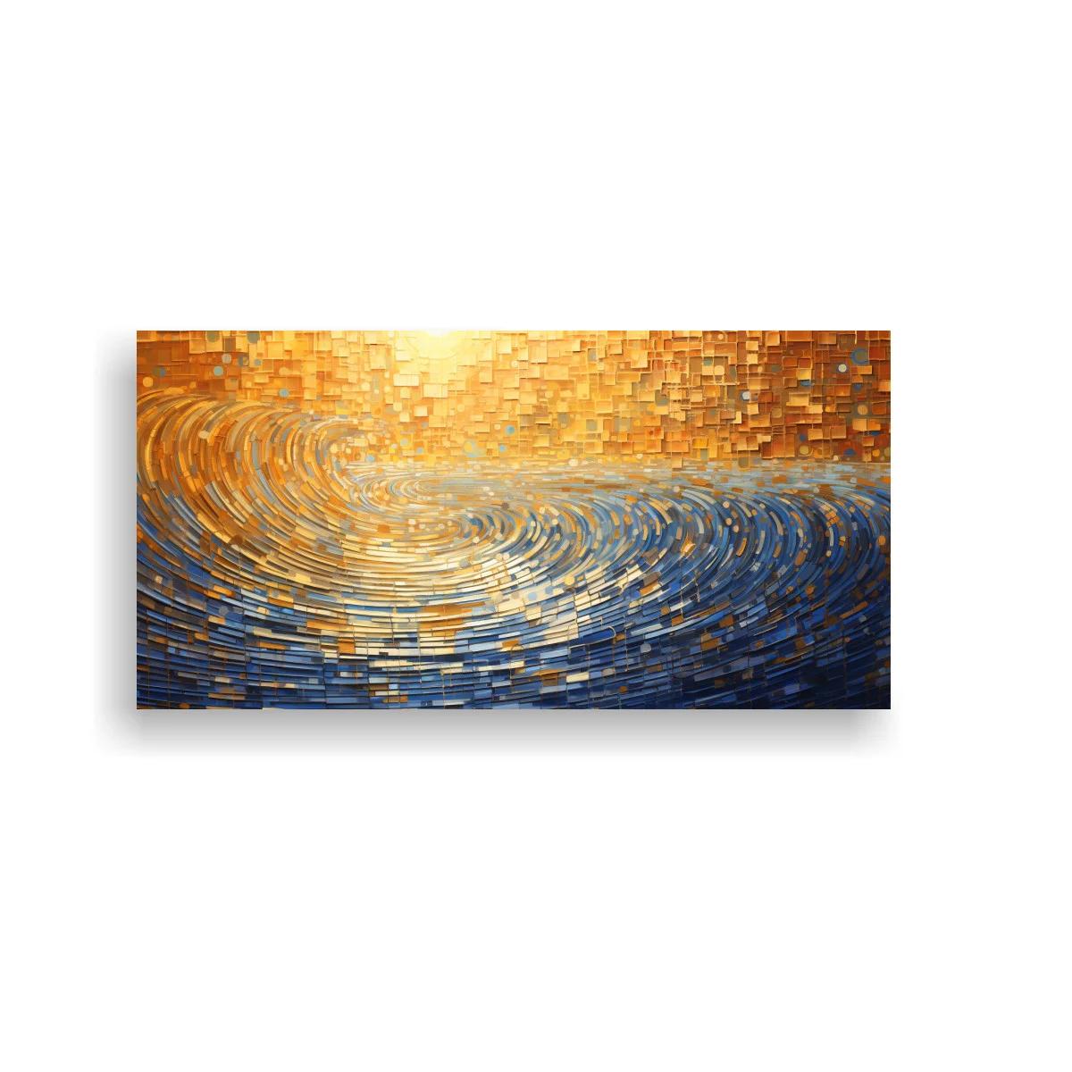Cuadro ola del mar con brillo dorado — imagen principal