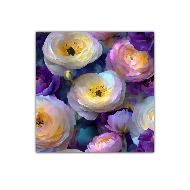 Cuadro floral en tonos suaves y vibrantes para decoración