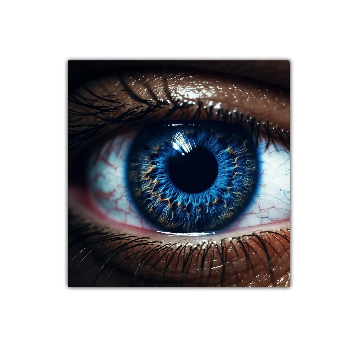 Impactante primer plano de ojo azul detallado — imagen principal