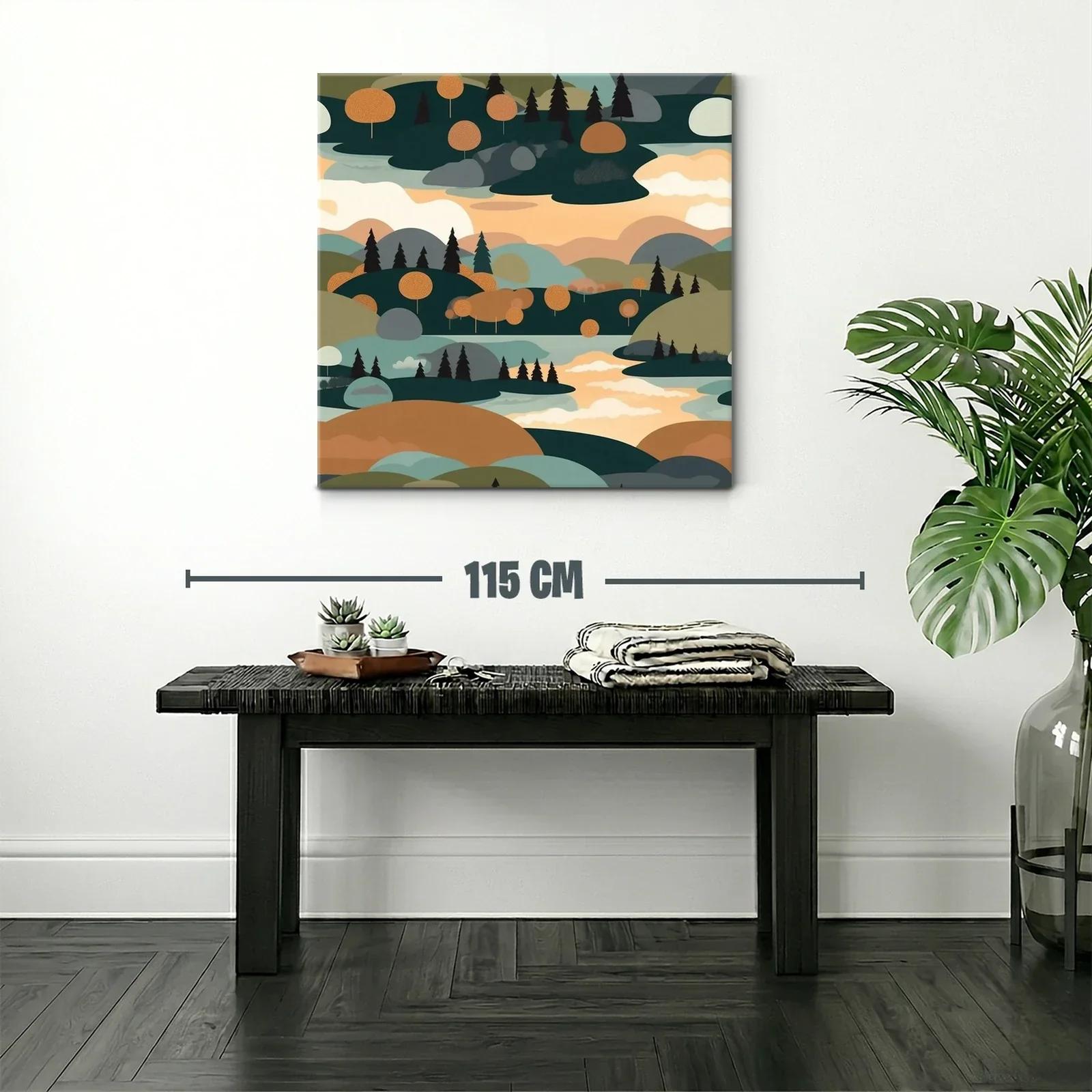 Paisaje abstracto con tonos cálidos y contrastes suaves — miniatura 2