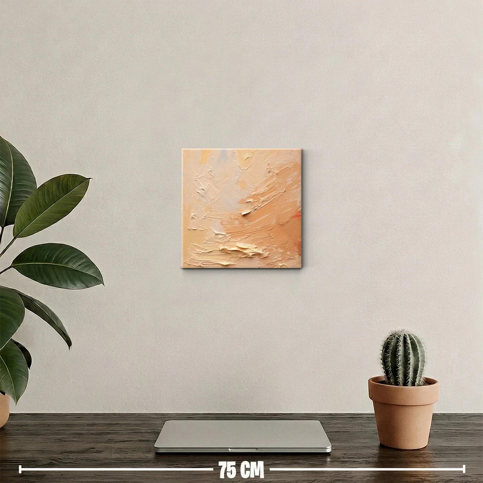 Cuadro decorativo con textura en tonos tierra y crema — miniatura 2