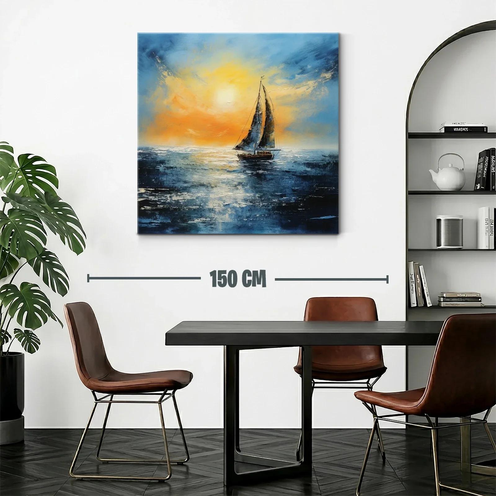 Velero navegando al atardecer sobre mar sereno — miniatura 2