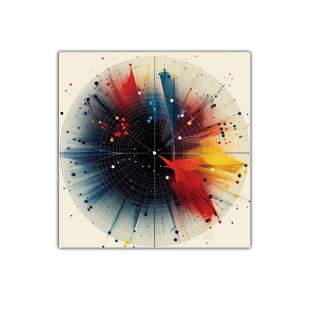Arte circular abstracto con vibrantes toques de color rojo y azul — imagen principal