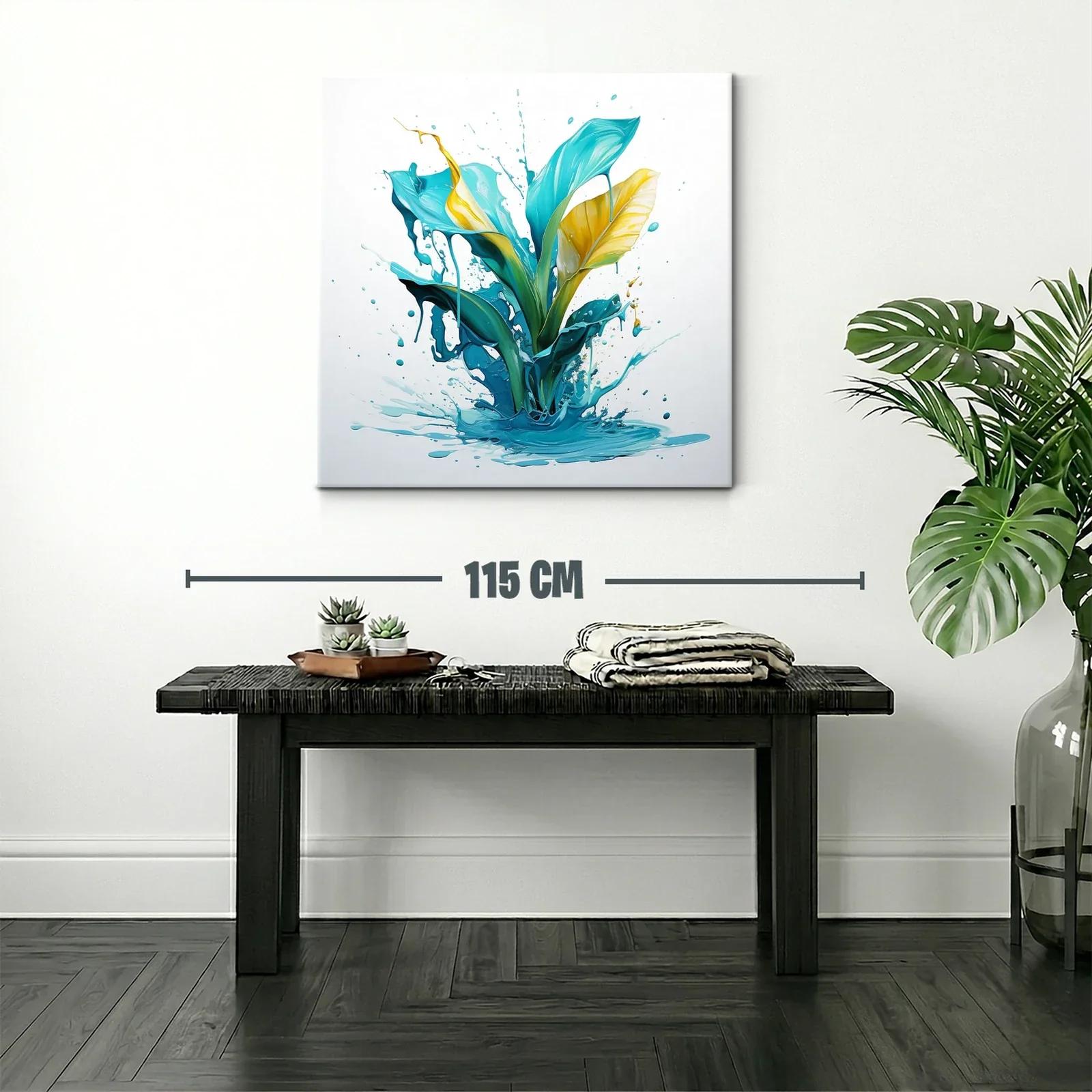Composición vibrante con formas líquidas en azul y amarillo — miniatura 2