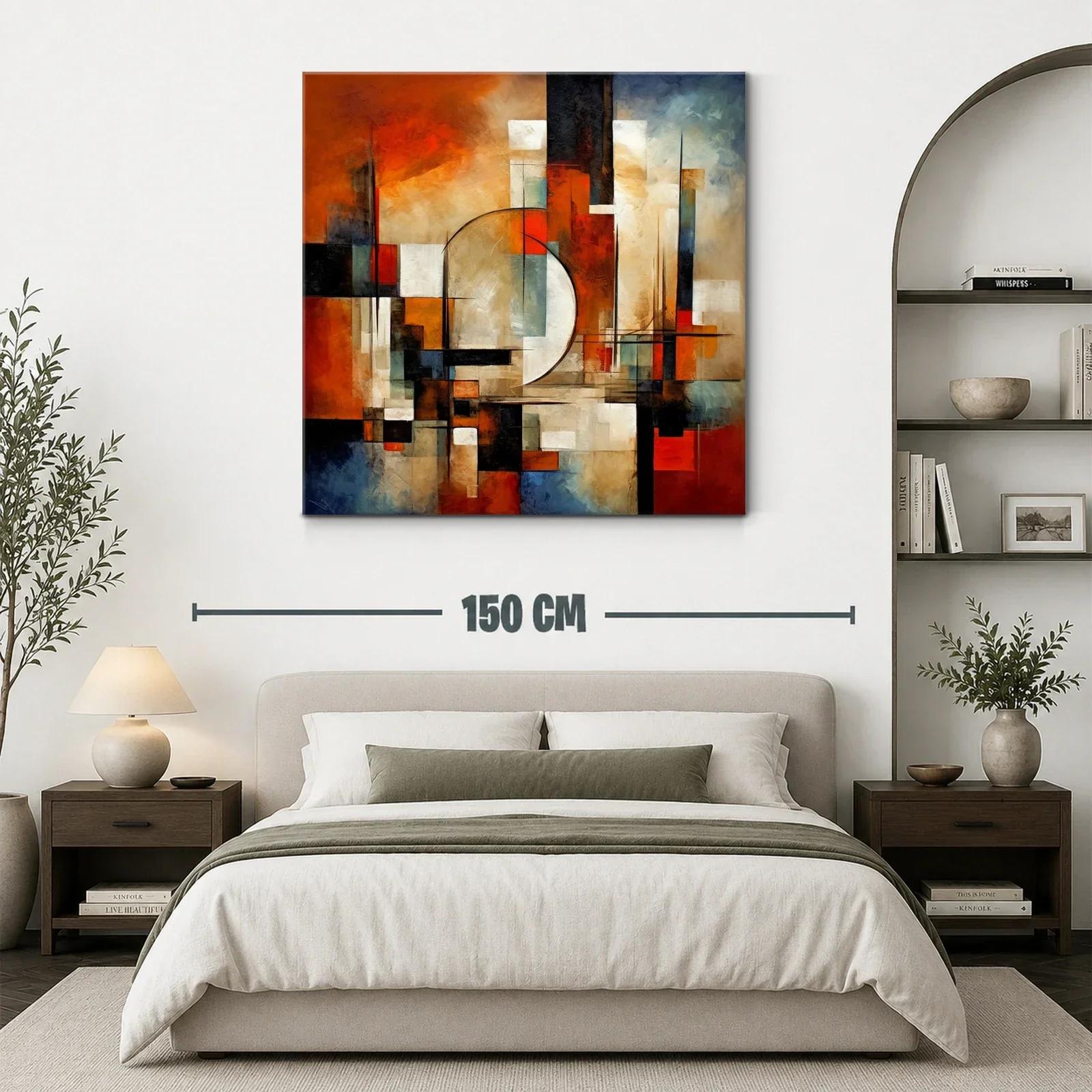 Composición abstracta con tonos cálidos y geométricos — miniatura 3